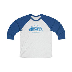 Image of He Must Become Greater Raglan Christian Shirt - Joe Camilo Designs