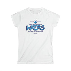Image of When I Pass Through the Waters Christian Women Shirt with Wave Icon - Joe Camilo Designs