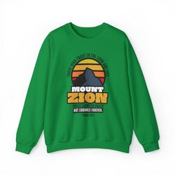 Image of Mount Zion Christian Sweatshirt with Mountain and Sun Gradient - Joe Camilo Designs