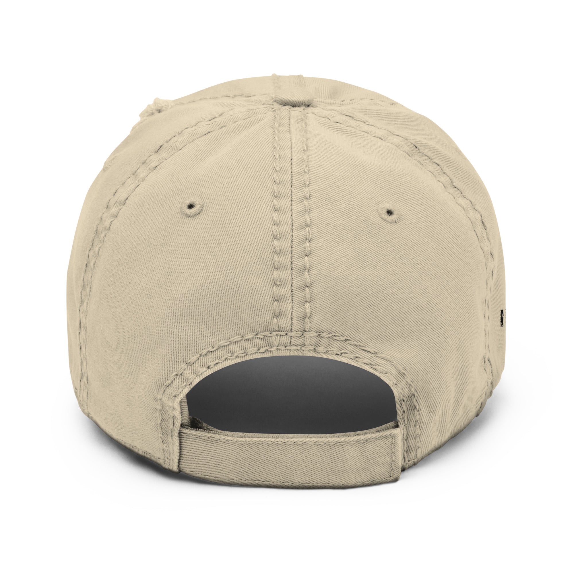 Image of Risen Distressed Christian hat khaki back view — Entrusted to Him