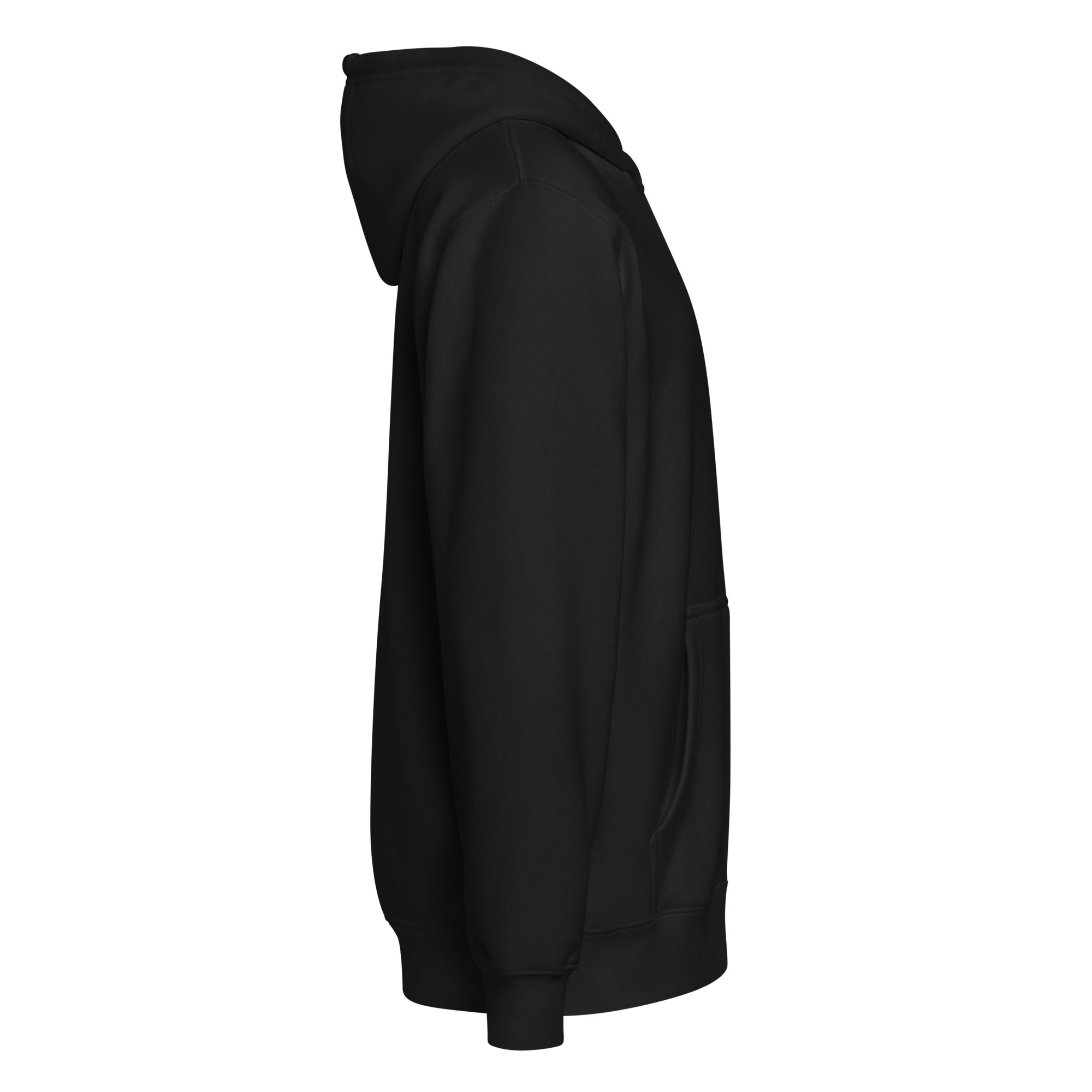 Image of Born Twice Premium Zip Hoodie black right side — Christian zip hoodie Entrusted to Him
