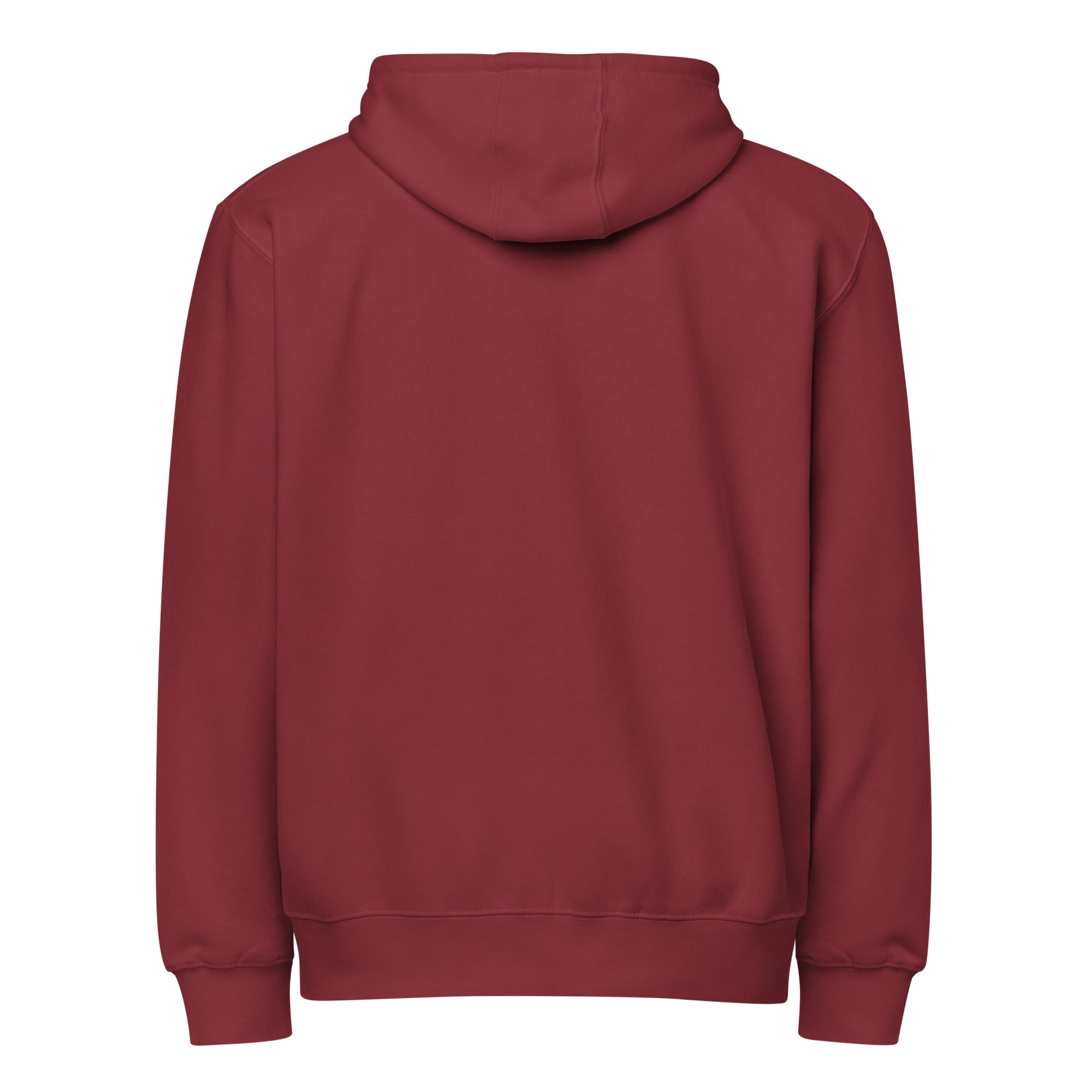 Image of Risen God hoodie burgundy back view — Entrusted to Him