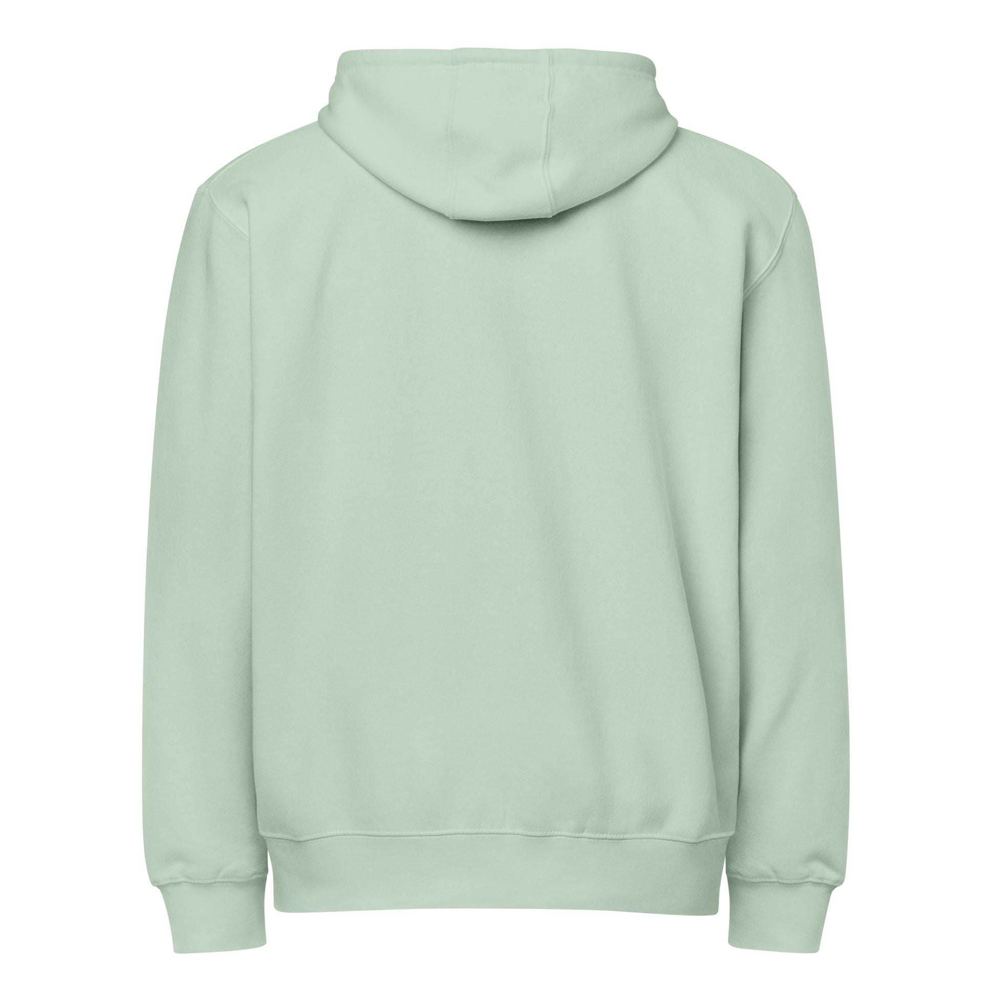 Born Twice Premium Zip Hoodie seafoam back — God hoodie seafoam Entrusted to Him John 3:3