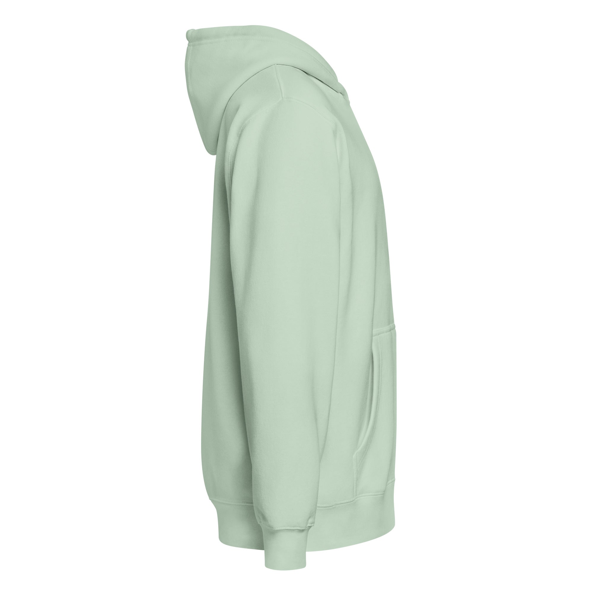 Image of Risen Christian zip hoodie seafoam side view — Entrusted to Him
