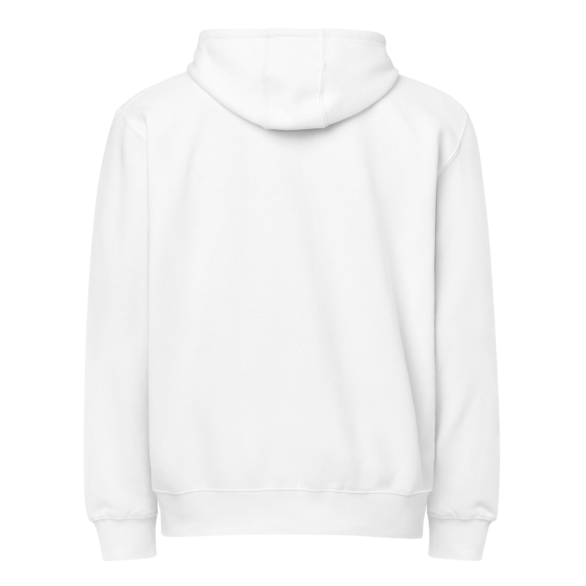 Entrusted Premium Zip Hoodie white back — Jesus hoodie white Entrusted to Him Christian apparel