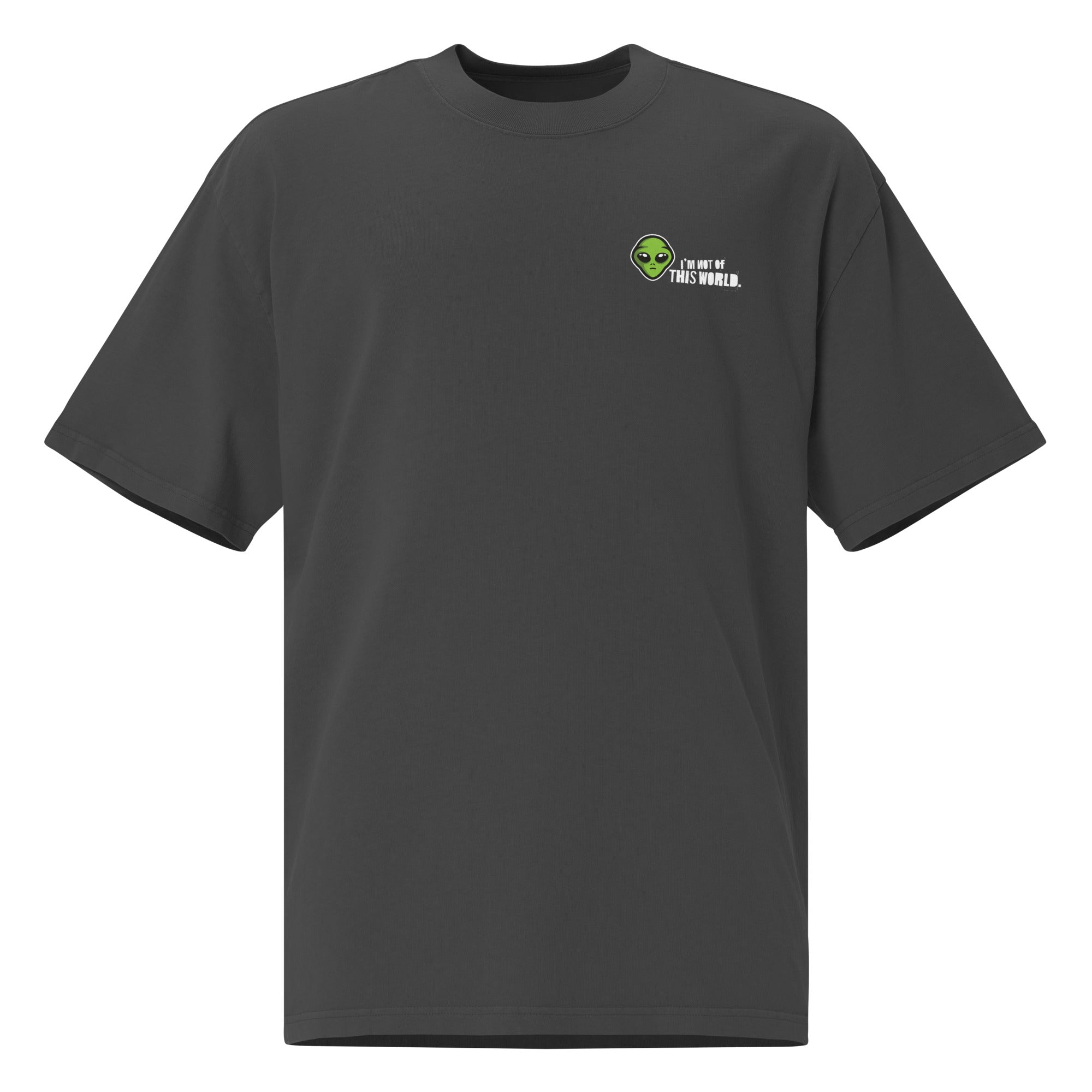Image of Not From This World Christian graphic tee faded black front view — Entrusted to Him