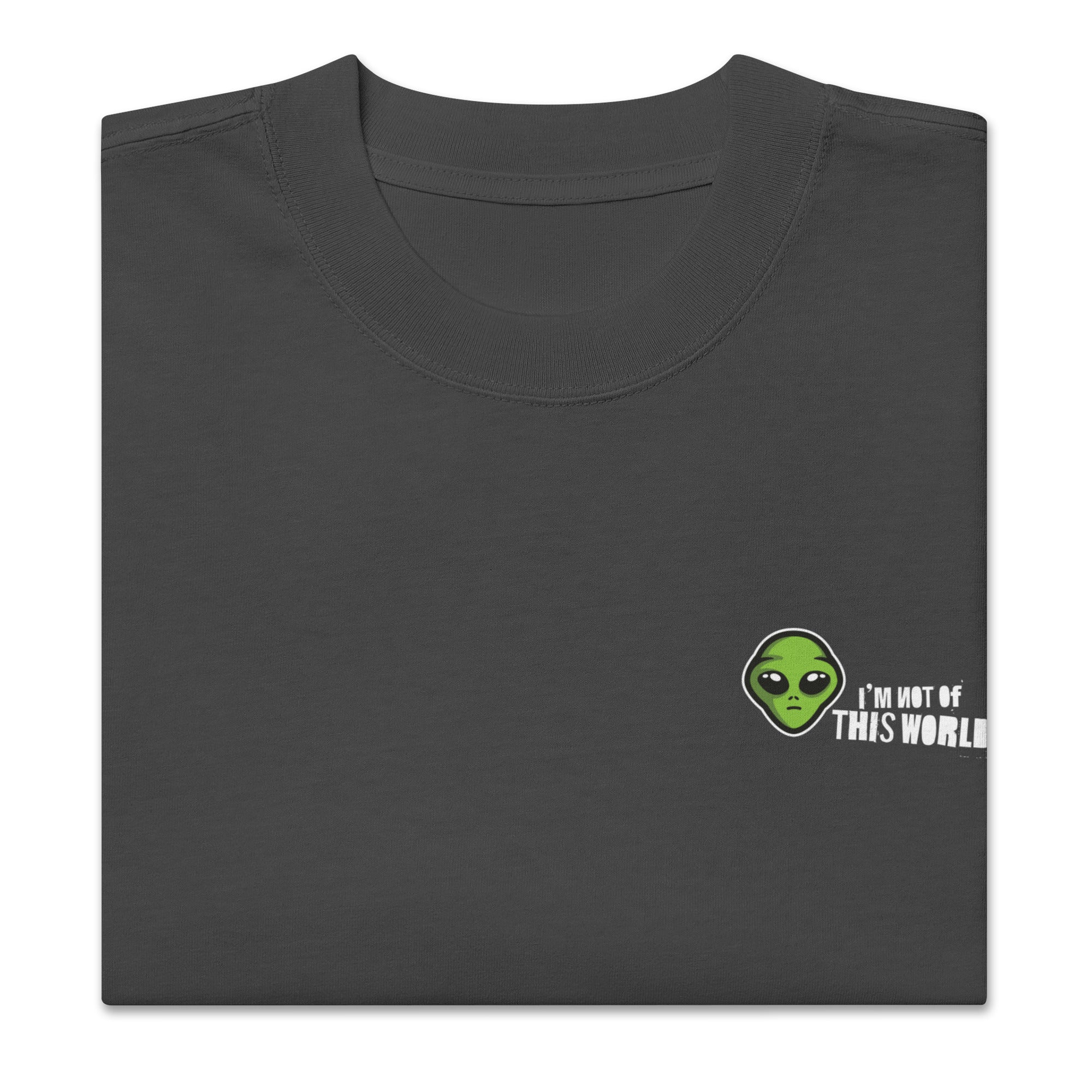 Image of Not From This World Jesus t-shirt faded black front alternate view — Entrusted to Him