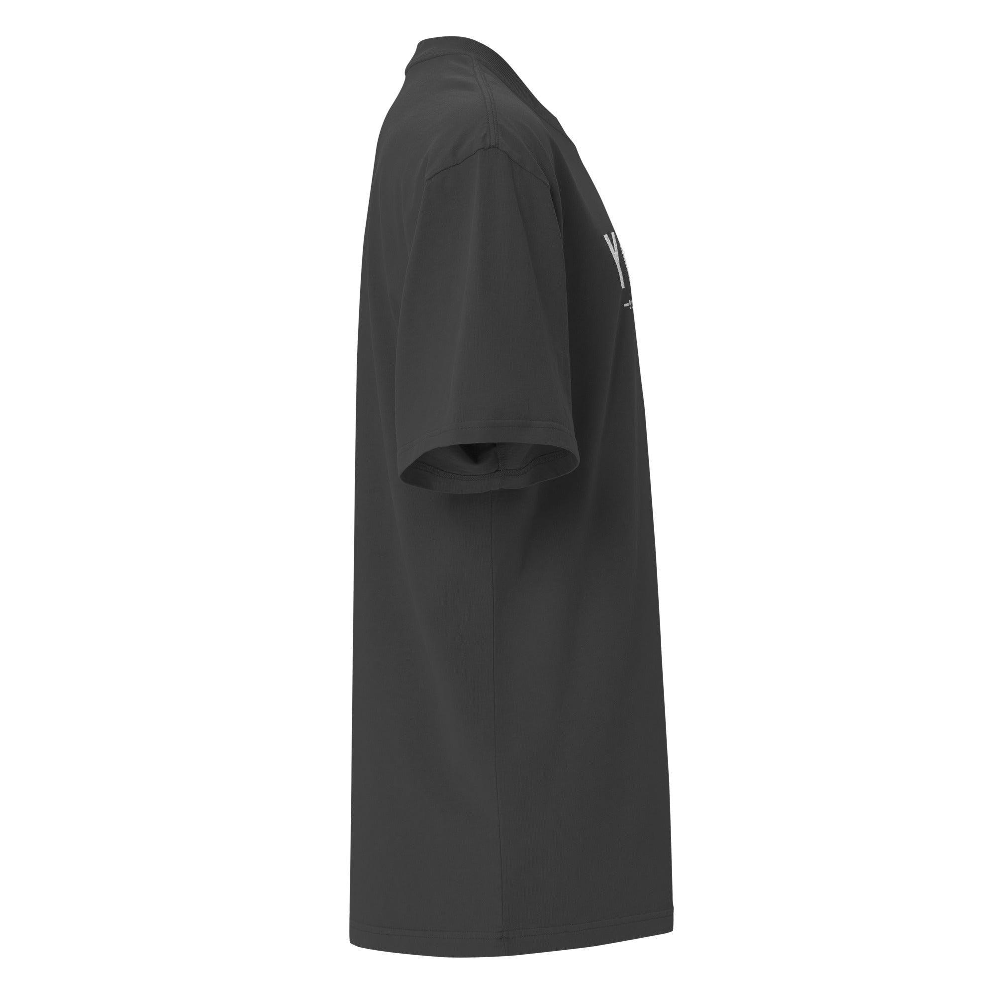 Image of YHWH Christian apparel faded black right side view — Entrusted to Him