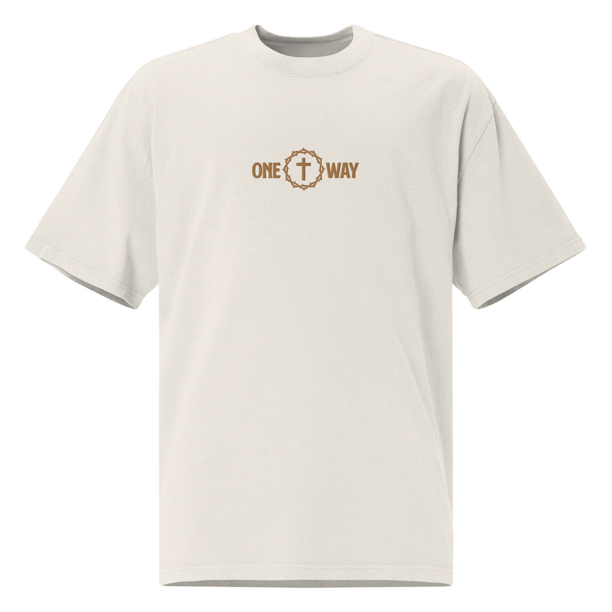 Image of One Way Christian clothing faded bone front view — Entrusted to Him