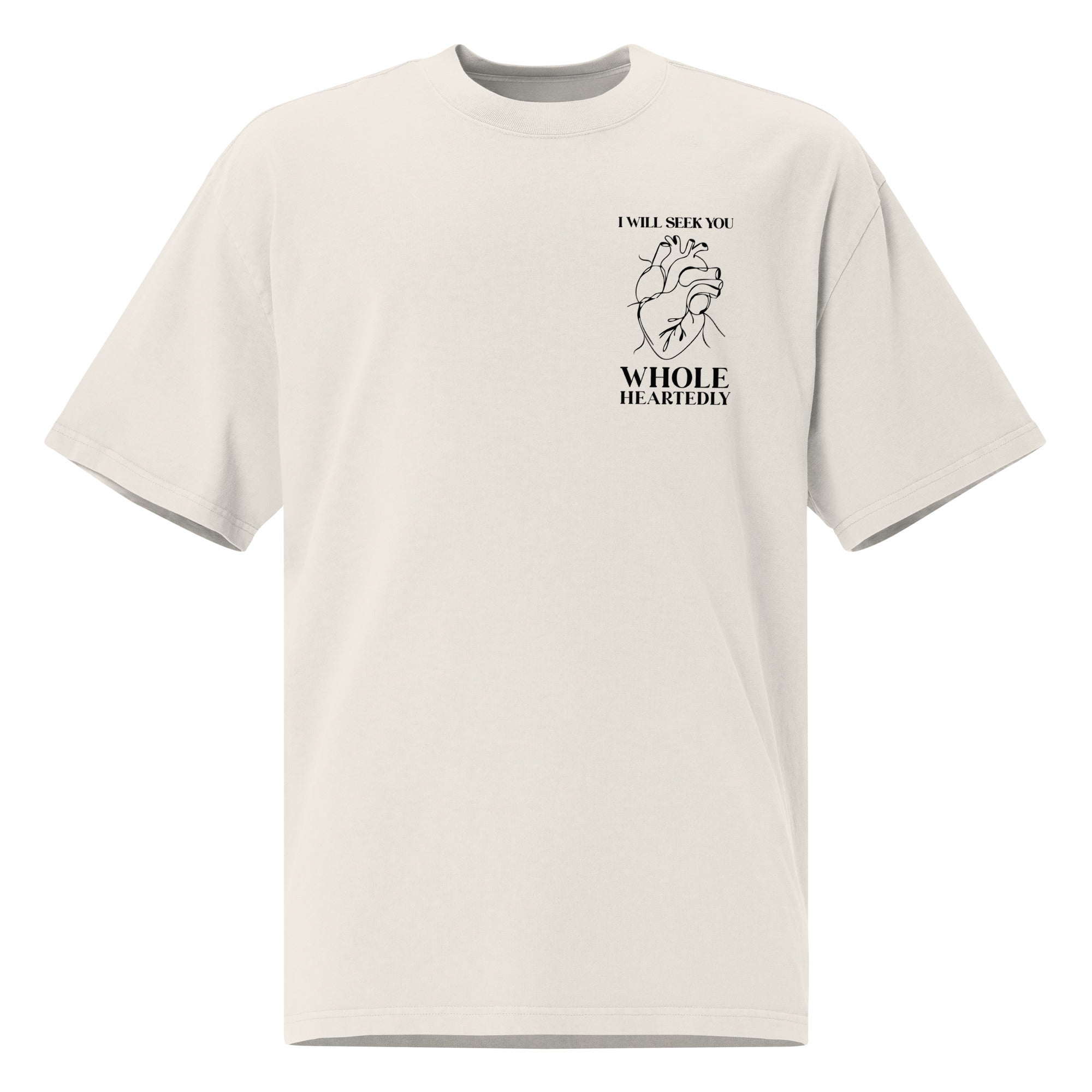 Image of Wholeheartedly Christian clothing faded bone front lifestyle view — Entrusted to Him