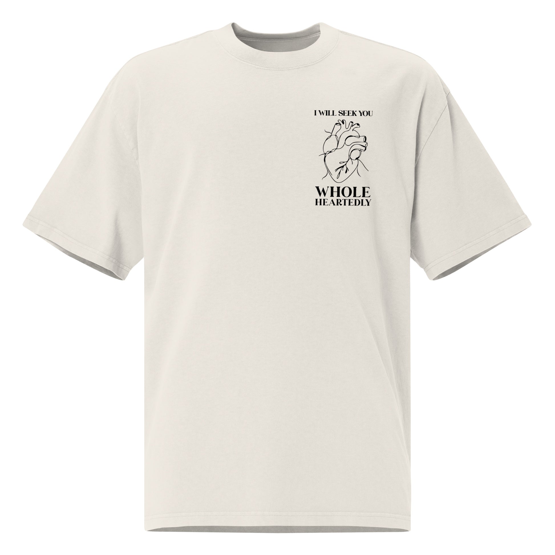 Wholeheartedly Christian clothing faded bone front lifestyle view — Entrusted to Him
