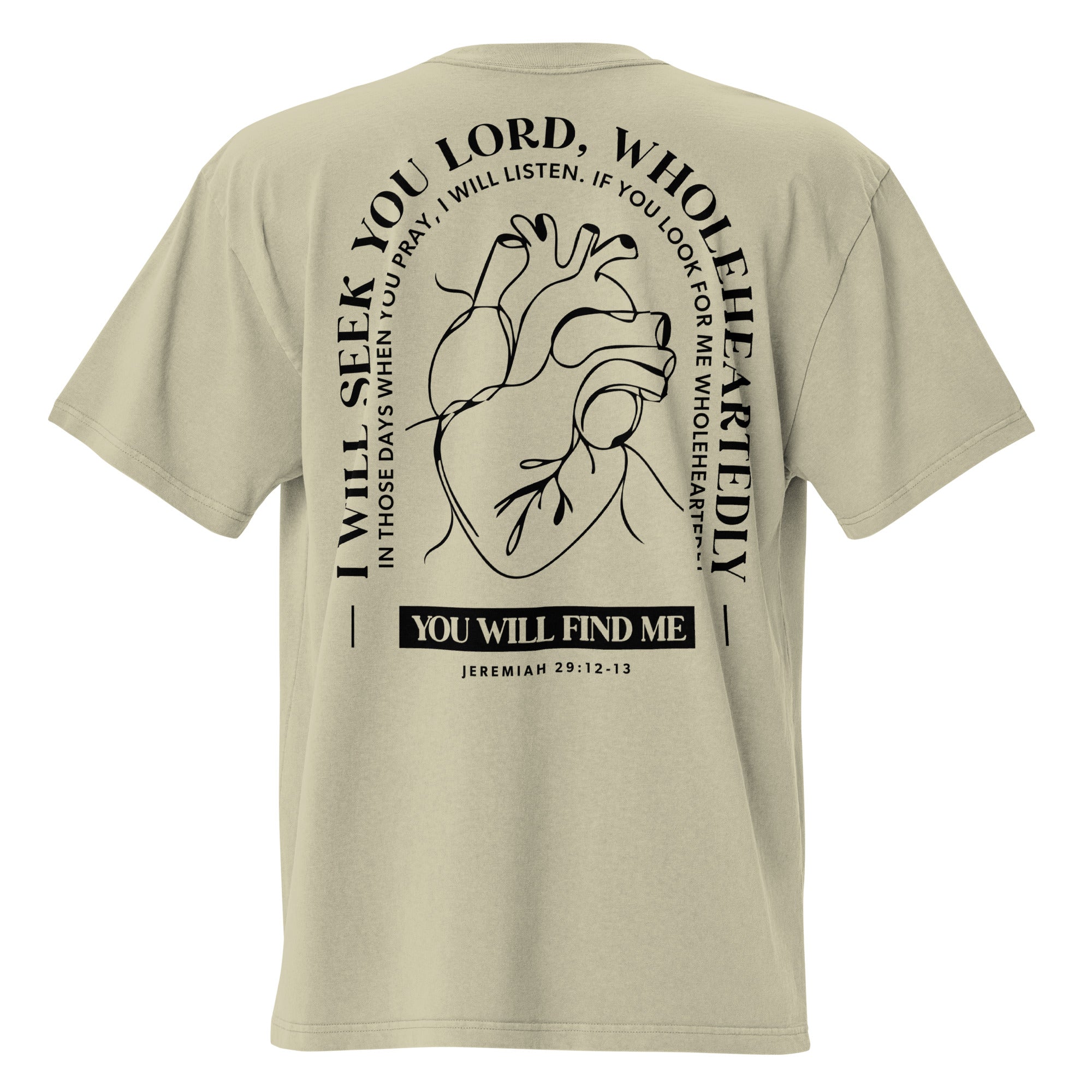 Image of Wholeheartedly Christian apparel faded eucalyptus back view — Entrusted to Him