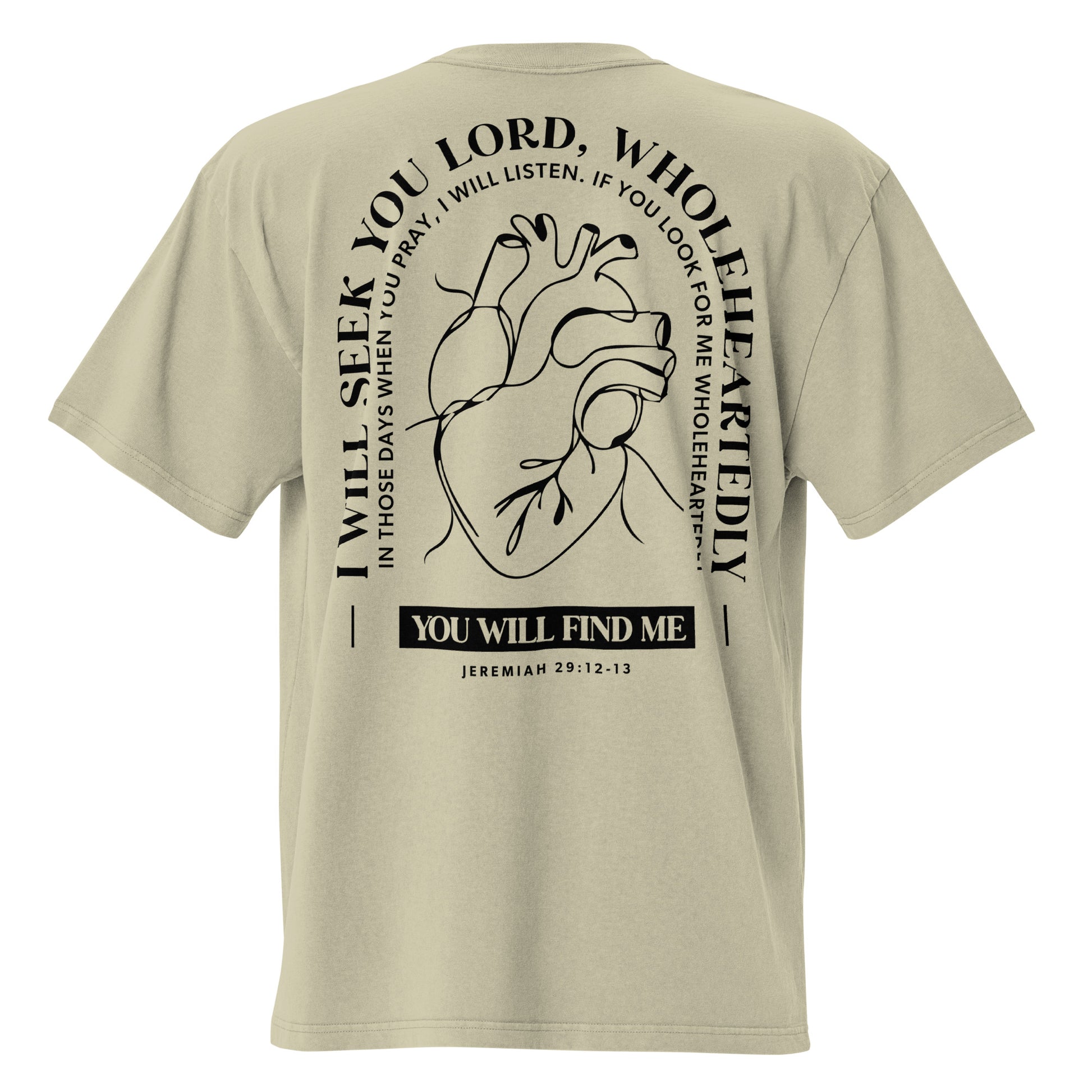 Wholeheartedly Christian apparel faded eucalyptus back view — Entrusted to Him