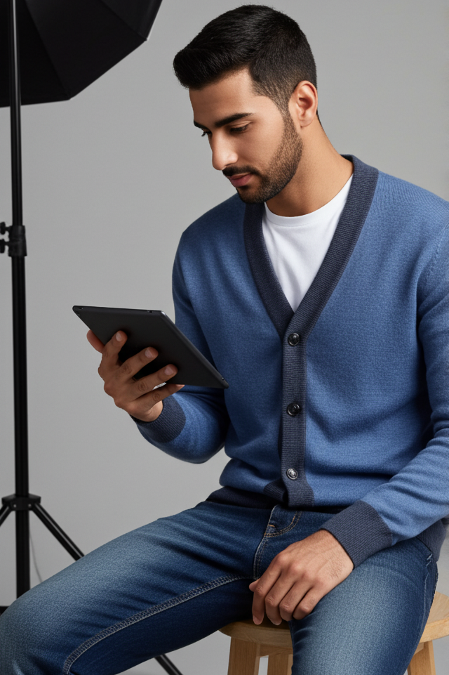 Image of Meridian Jacquard knitted Cardigan