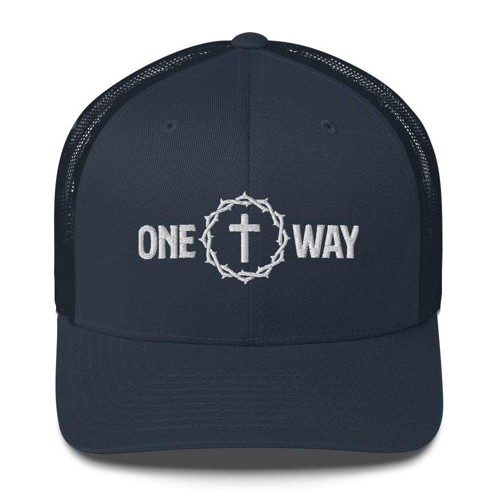 One Way Christian Embroidered Trucker Cap