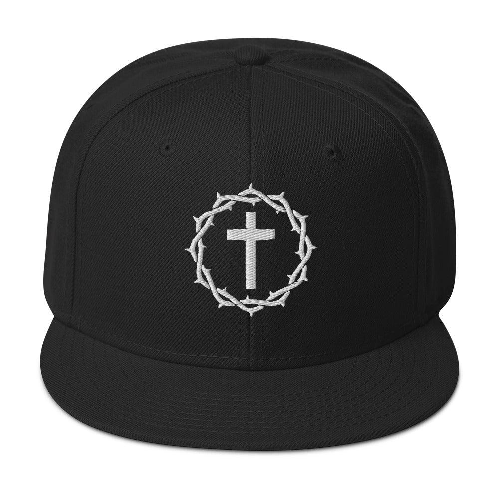"One Way" Crown and Cross Embroidered Snapback Hat