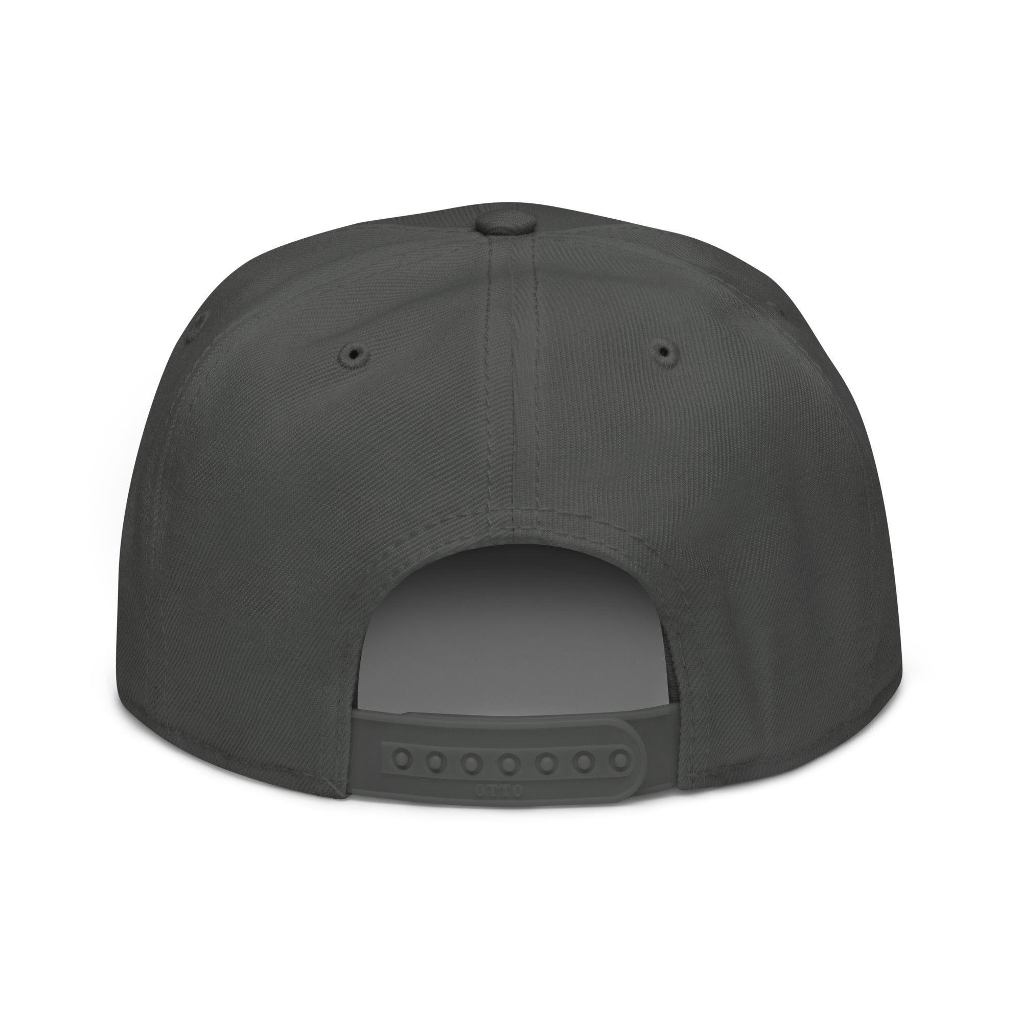 Image of Entrusted 3D Puff Christian hat charcoal gray back view — Entrusted to Him