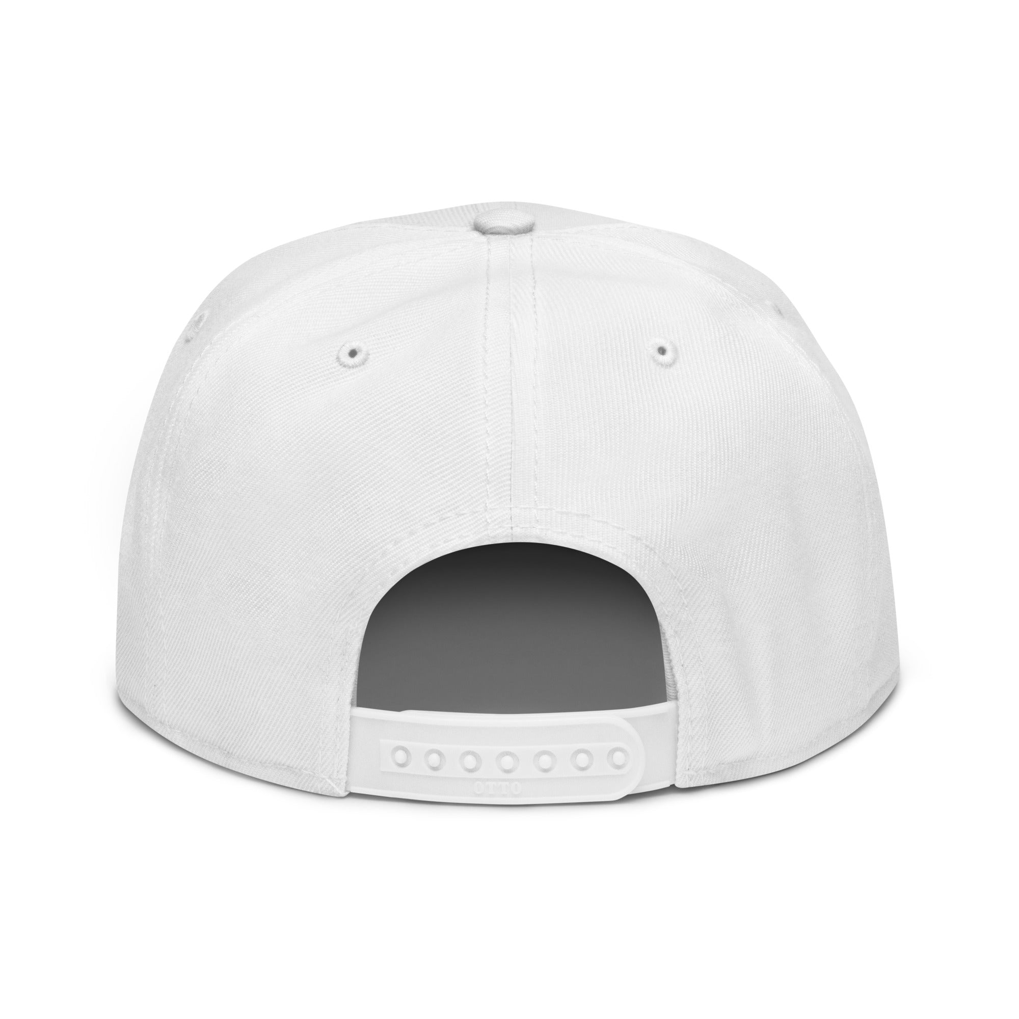 Image of Entrusted 3D Puff Christian snapback hat white back view — Entrusted to Him