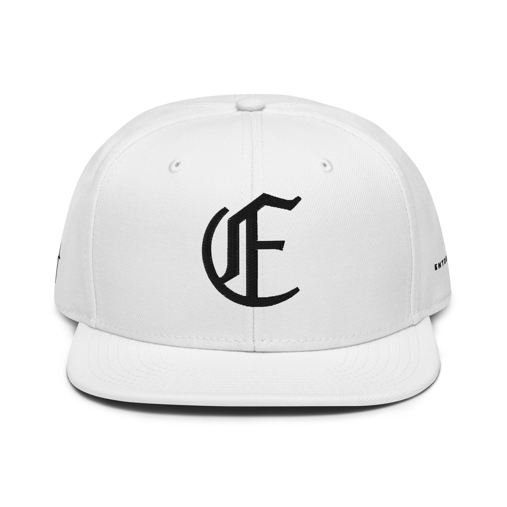 Image of Entrusted 3D Puff Christian hat white front view — Entrusted to Him