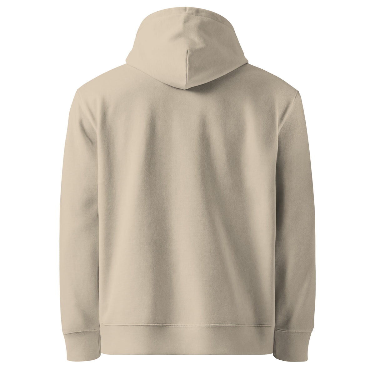 One Way embroidered essential hoodie in desert dust, plain back view