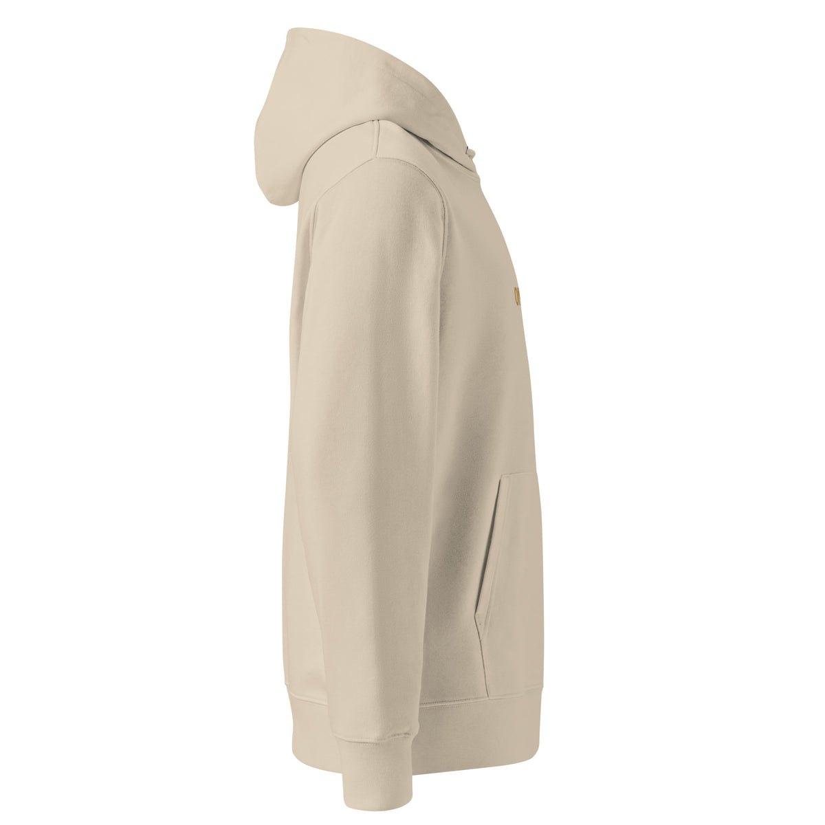 One Way embroidered essential hoodie in desert dust, side view