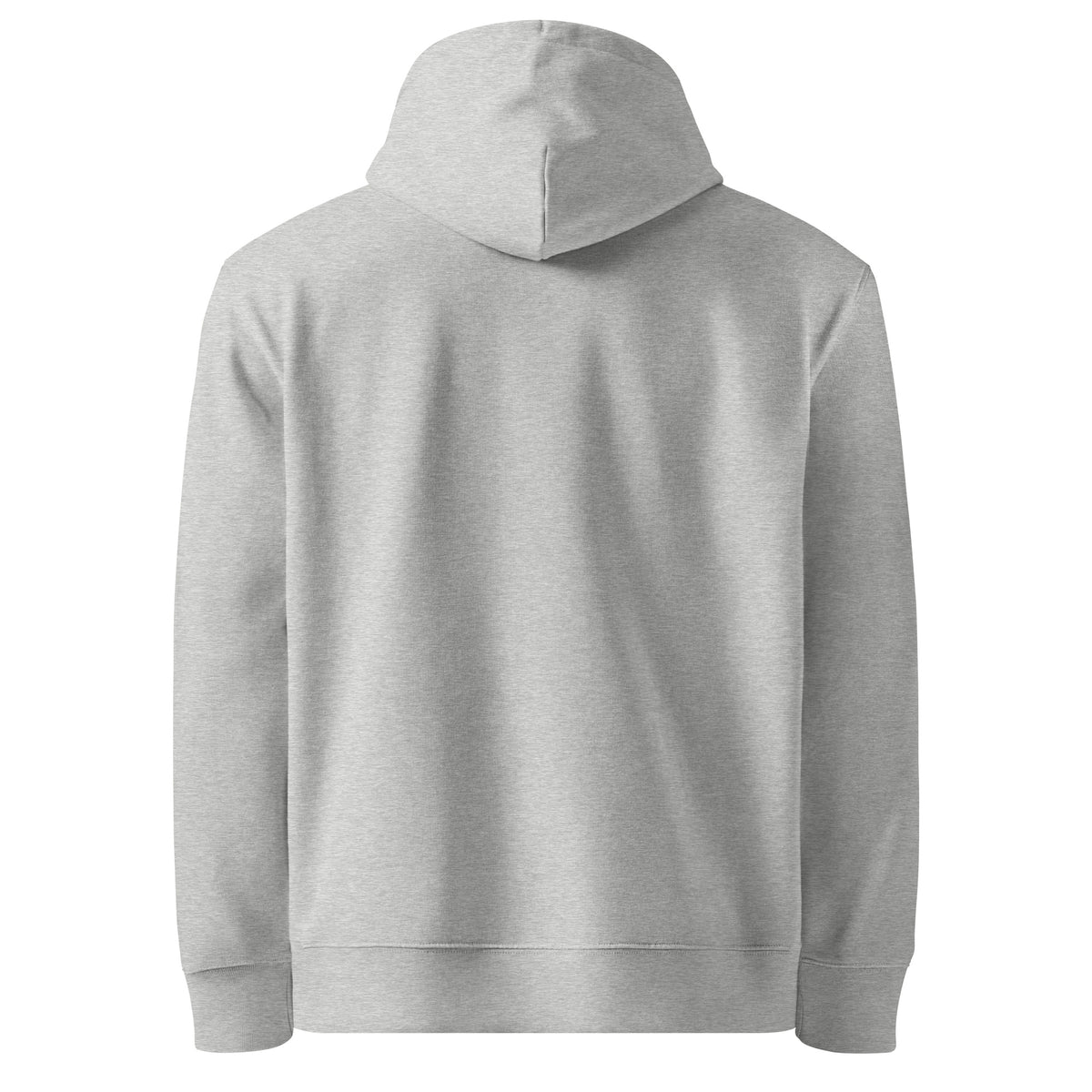 One Way embroidered essential hoodie in heather grey, plain back view