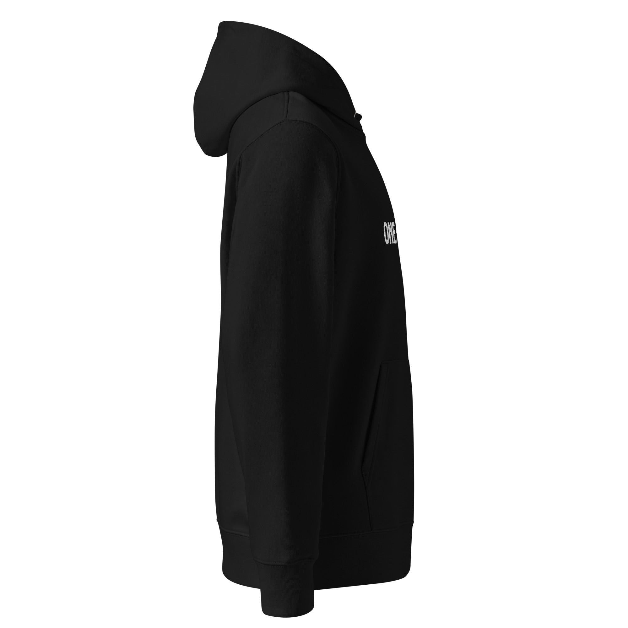 Image of One Way Christian hoodie black right side view — Entrusted to Him