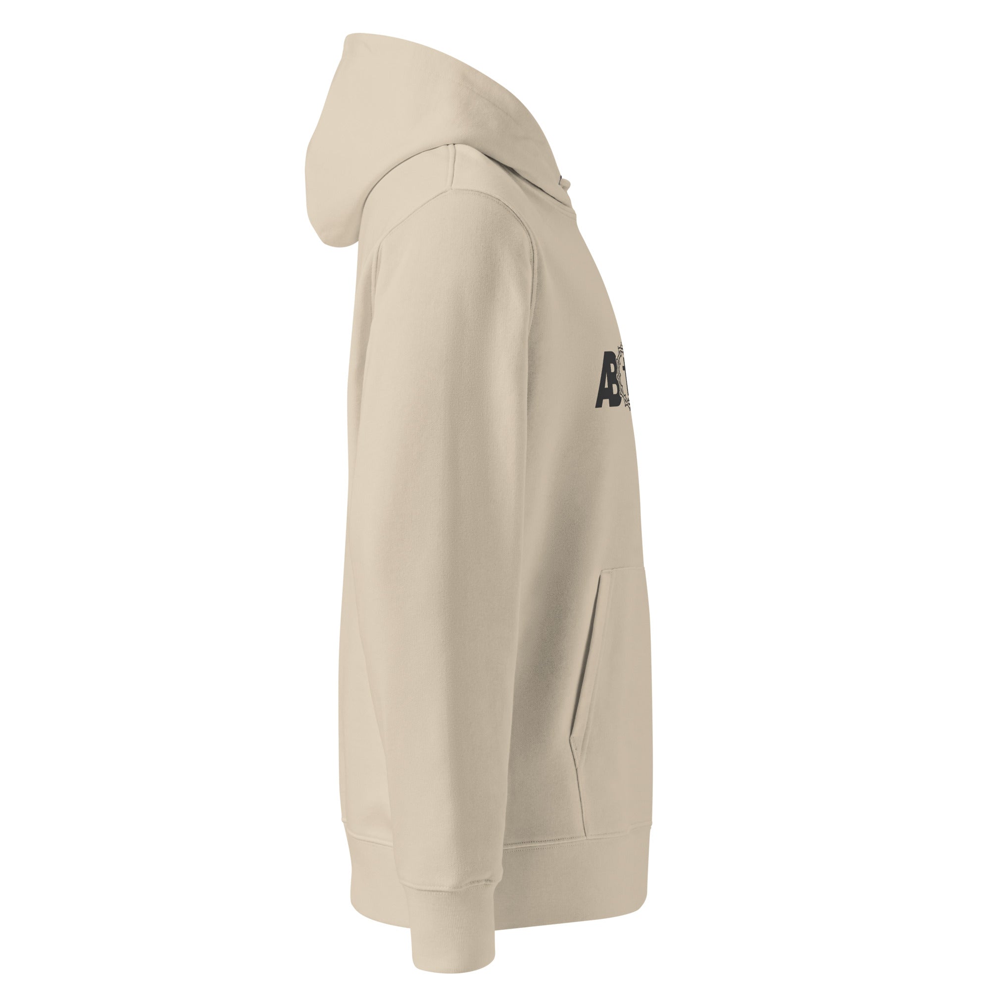 Image of Grace Abounds Christian hoodie desert dust right side view — Entrusted to Him