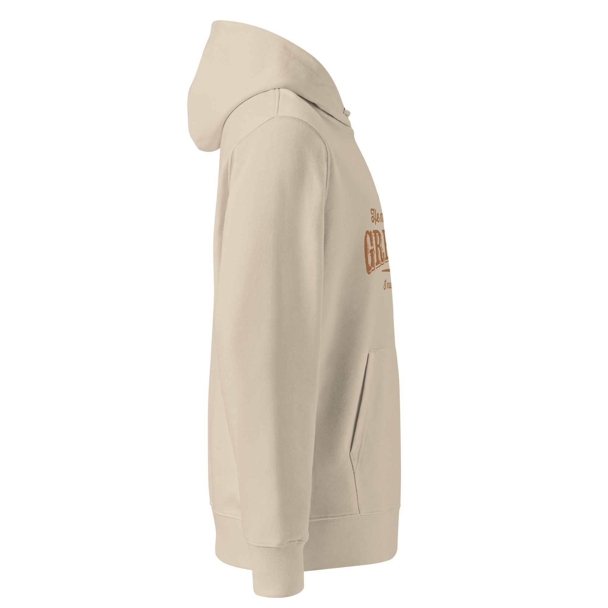Image of Greater Christian hoodie John 3:30 desert dust right side view — Entrusted to Him