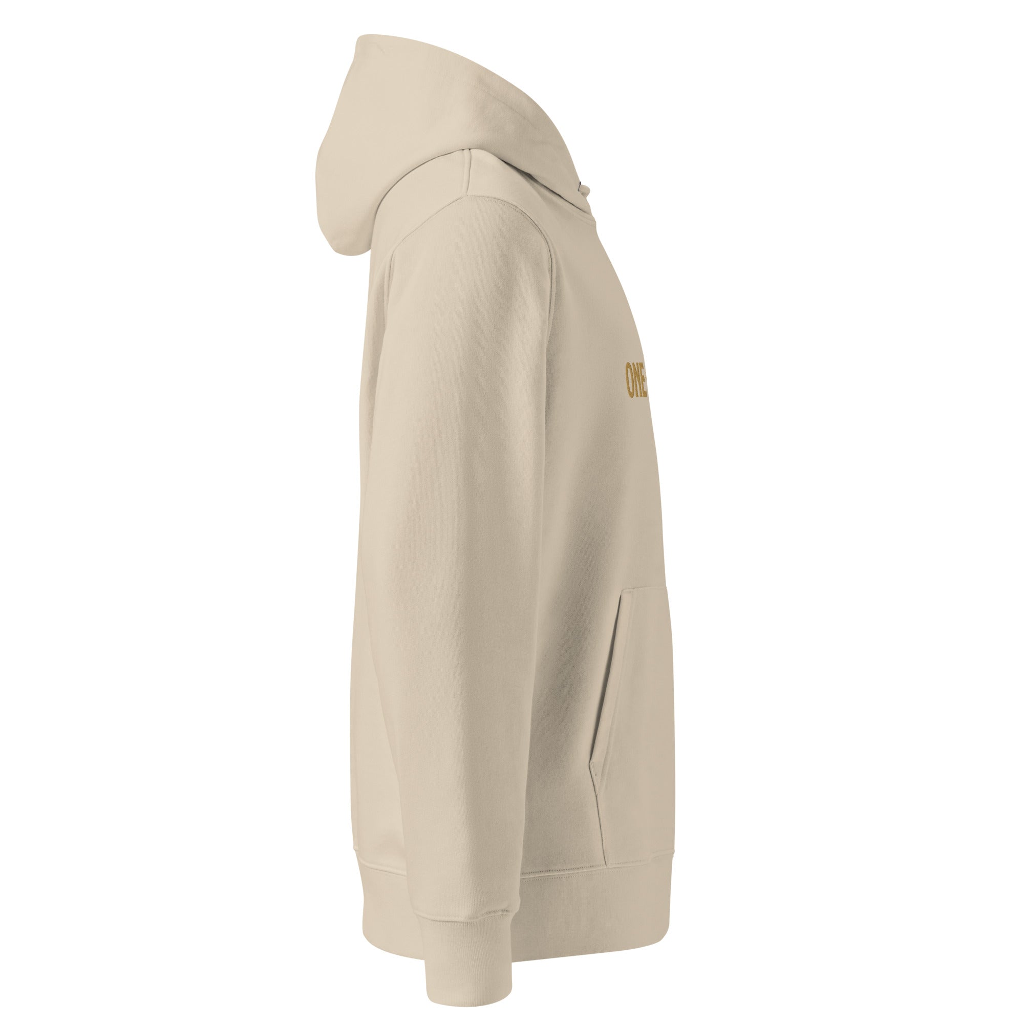 Image of One Way Christian hoodie desert dust right side view — Entrusted to Him