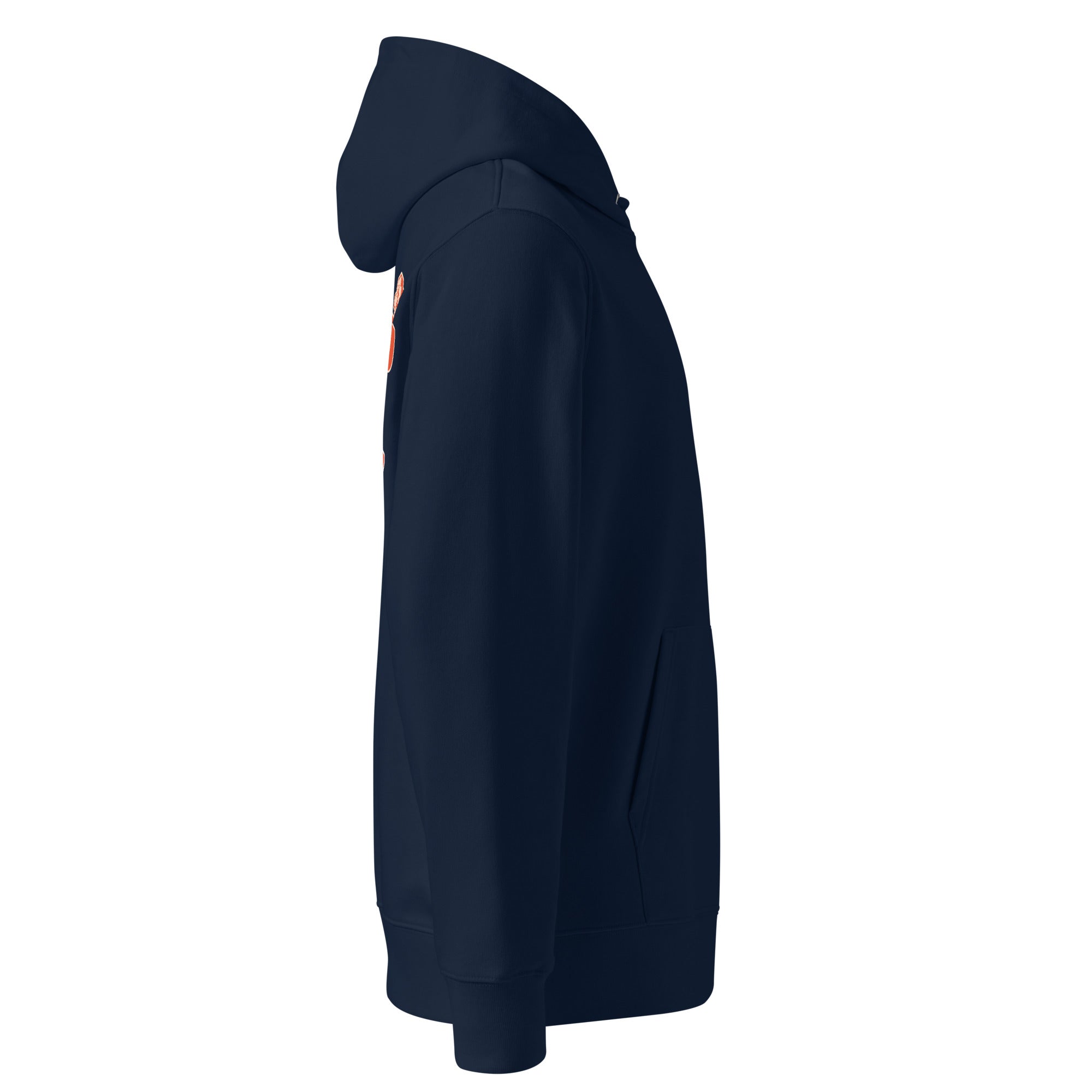 Image of Perfect Love Christian hoodie french navy right side view — Entrusted to Him