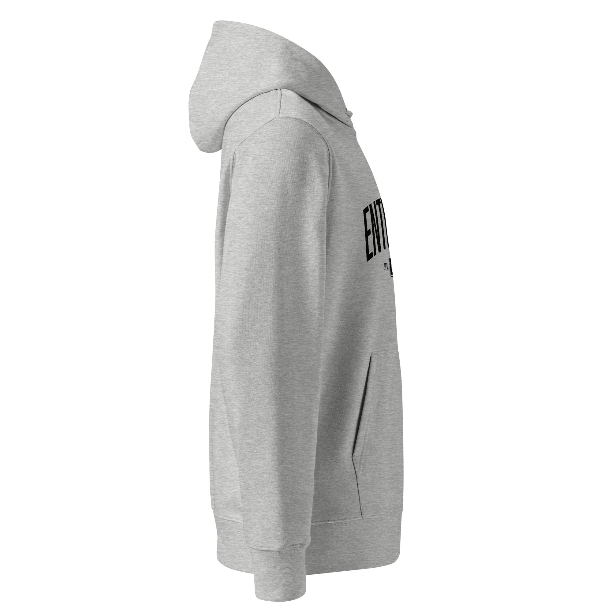 Image of Entrusted Est. 33AD Christian hoodie heather grey right side view — Entrusted to Him