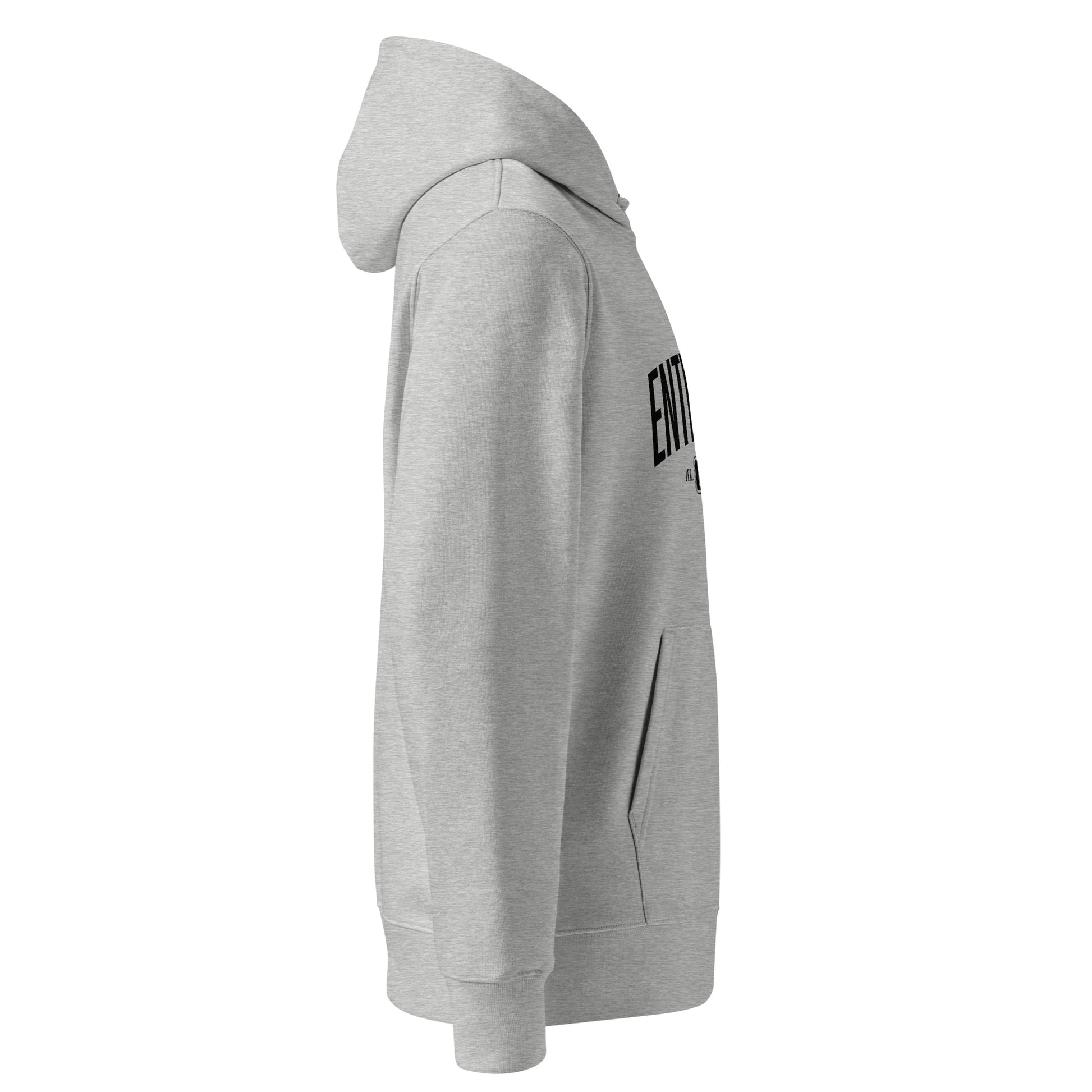 Entrusted Est. 33AD Christian hoodie heather grey right side view — Entrusted to Him