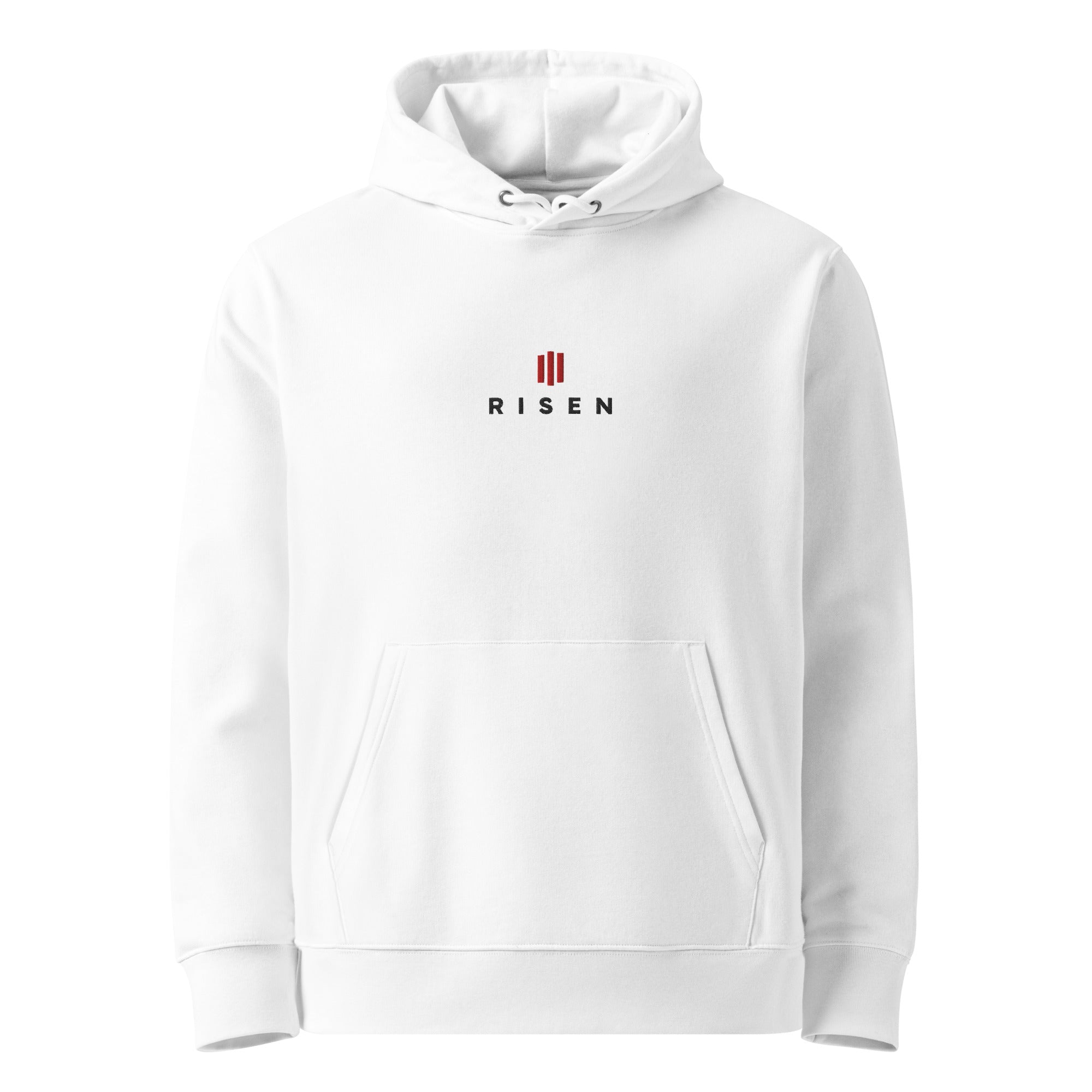 Image of Risen Jesus hoodie white front view — Entrusted to Him