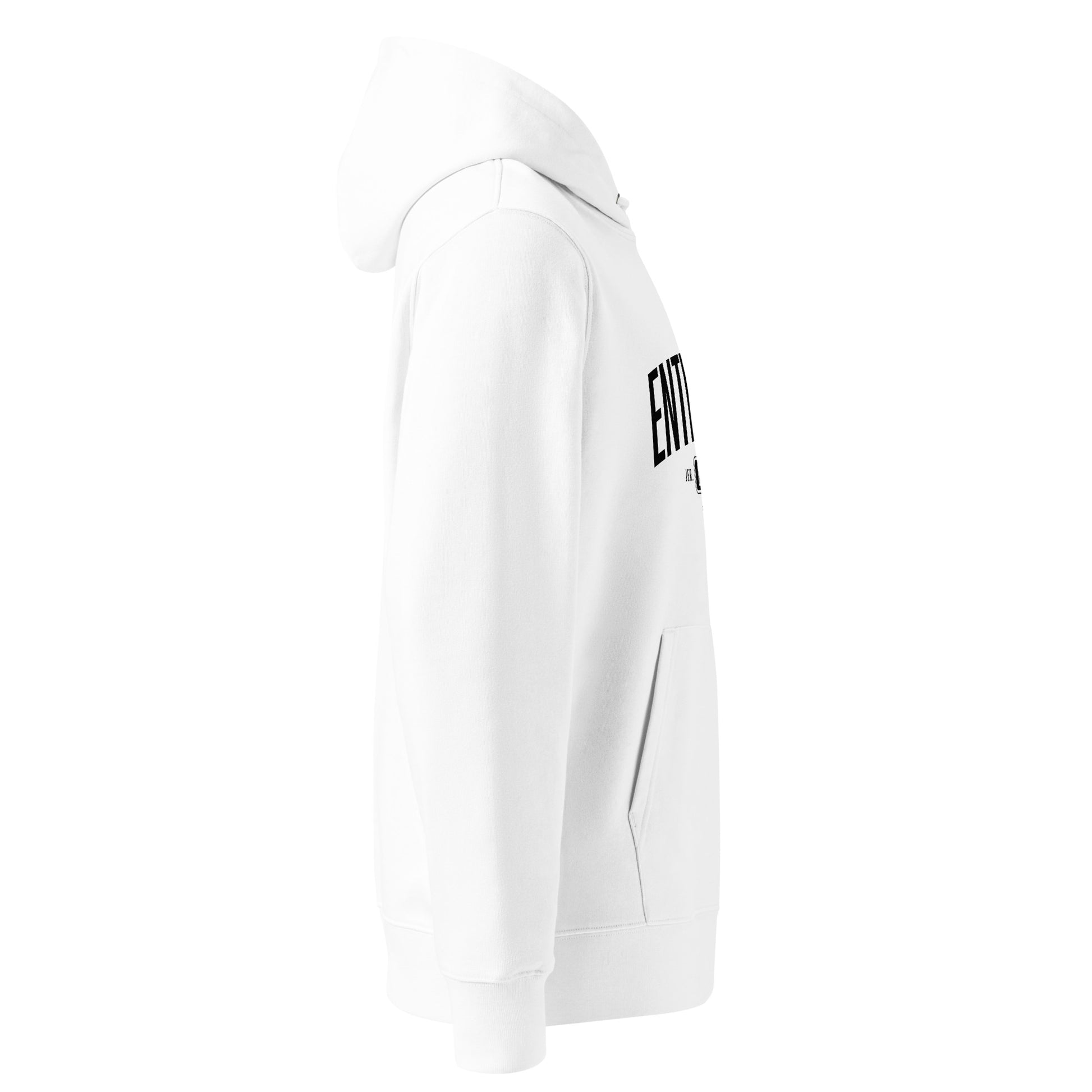 Entrusted Est. 33AD Christian hoodie white right side view — Entrusted to Him