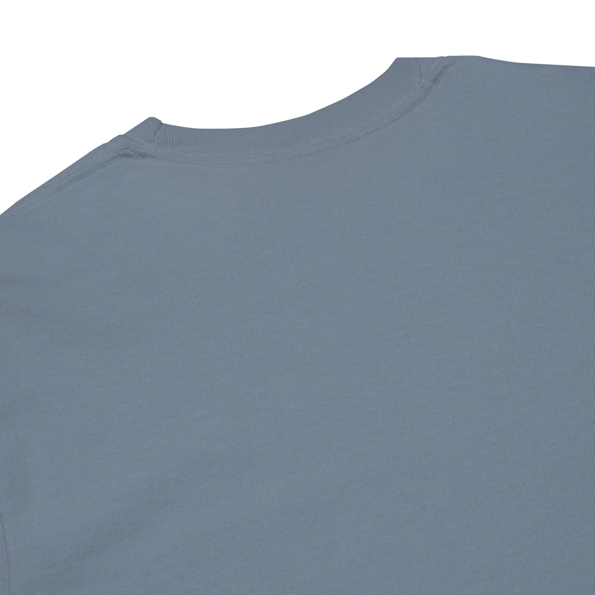 Image of YHWH christian long sleeve blue jean product details — heavyweight ring-spun cotton christian shirt