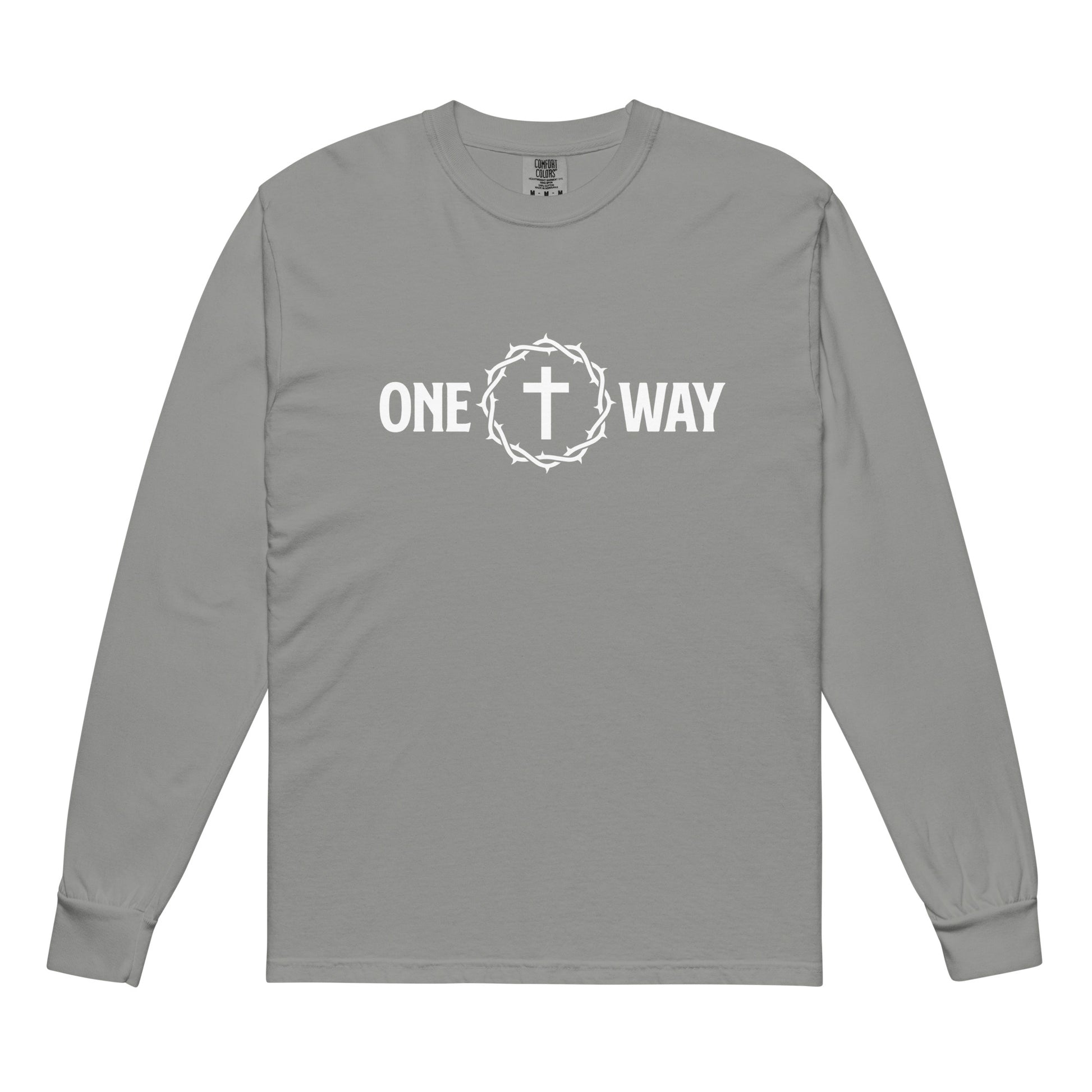 One Way christian shirt Grey front view — Jesus shirt inspired by John 14:6 Entrusted to Him