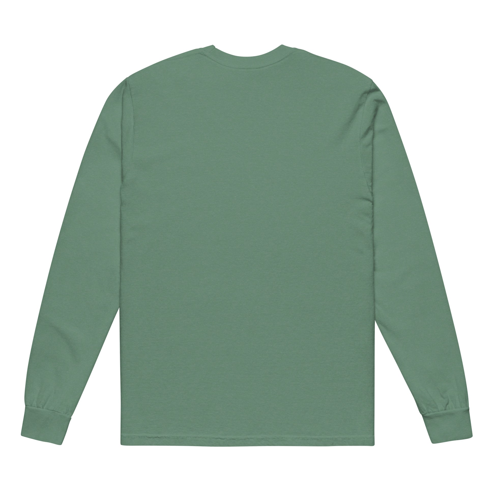 Hard Pressed christian long sleeve shirt light green back — Jesus shirt heavyweight faith apparel