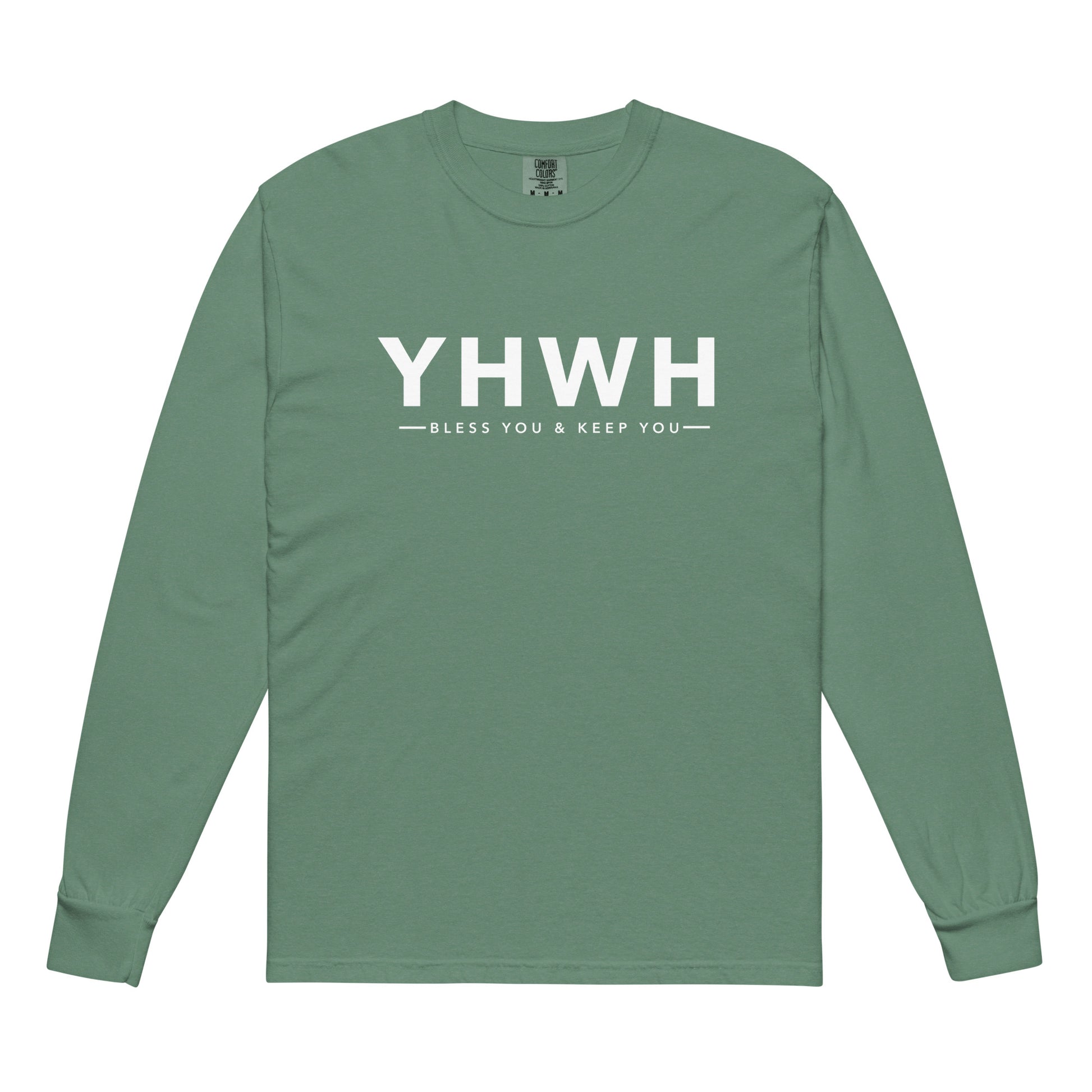 YHWH christian shirt light green front — faith shirt Numbers 6:24 Entrusted to Him