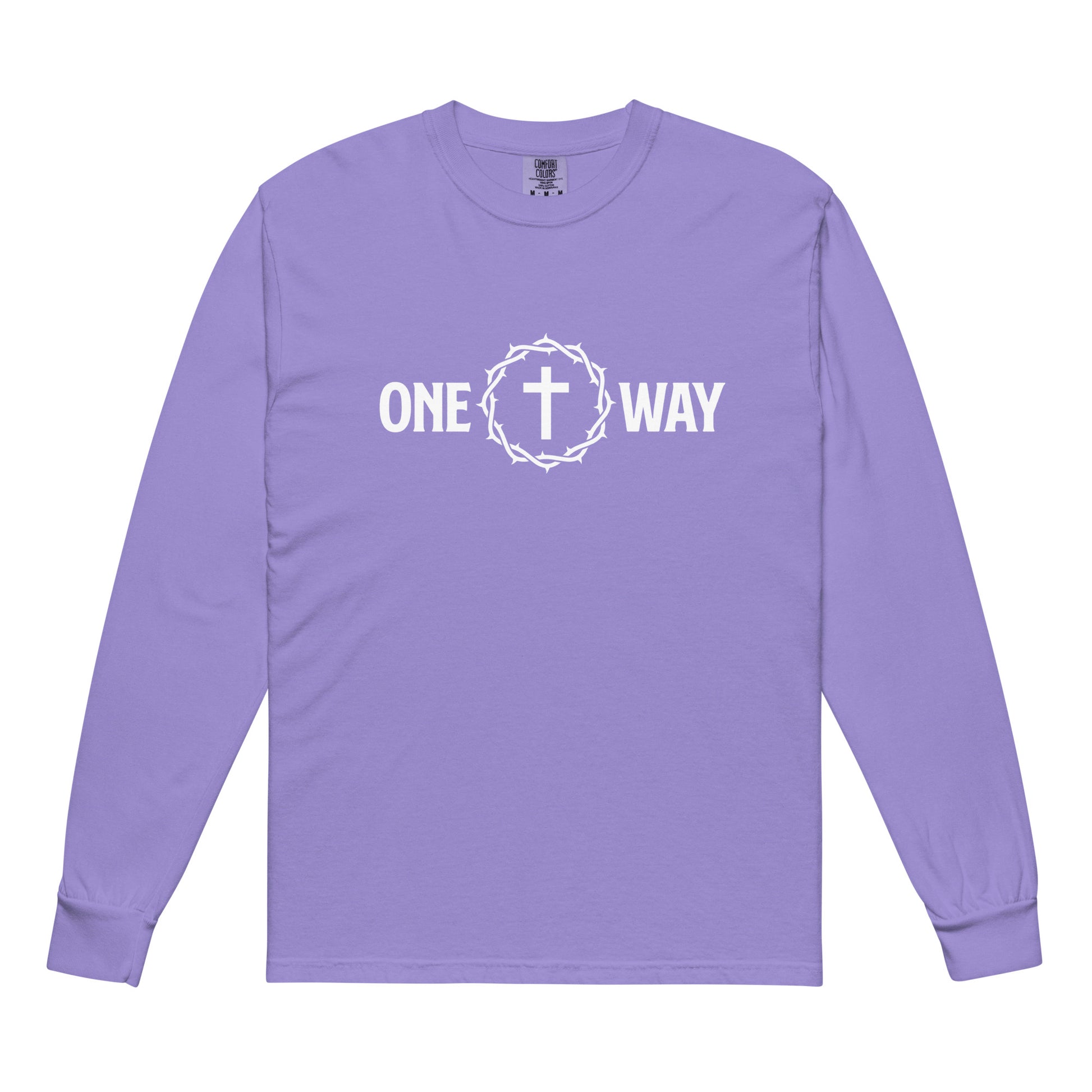One Way christian shirt Violet front — Jesus shirt heavyweight faith apparel