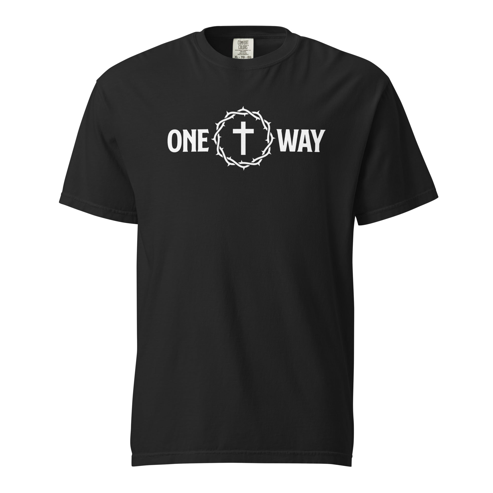 Image of One Way Jesus shirt black front view — Entrusted to Him