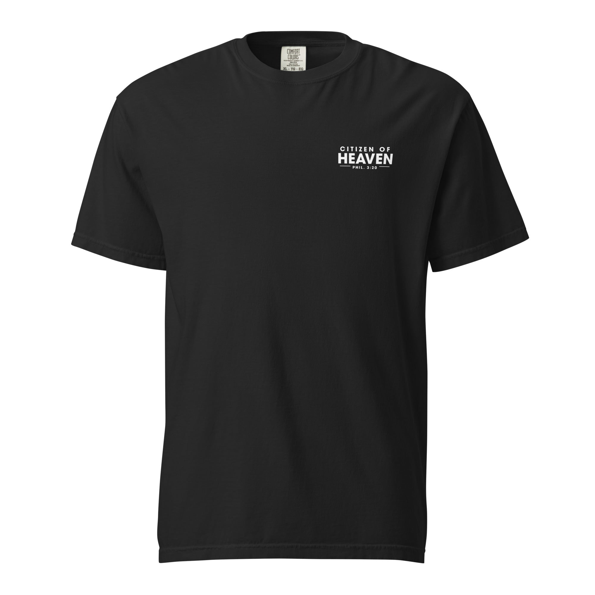 Image of Citizen of Heaven Jesus shirt black front view — Entrusted to Him