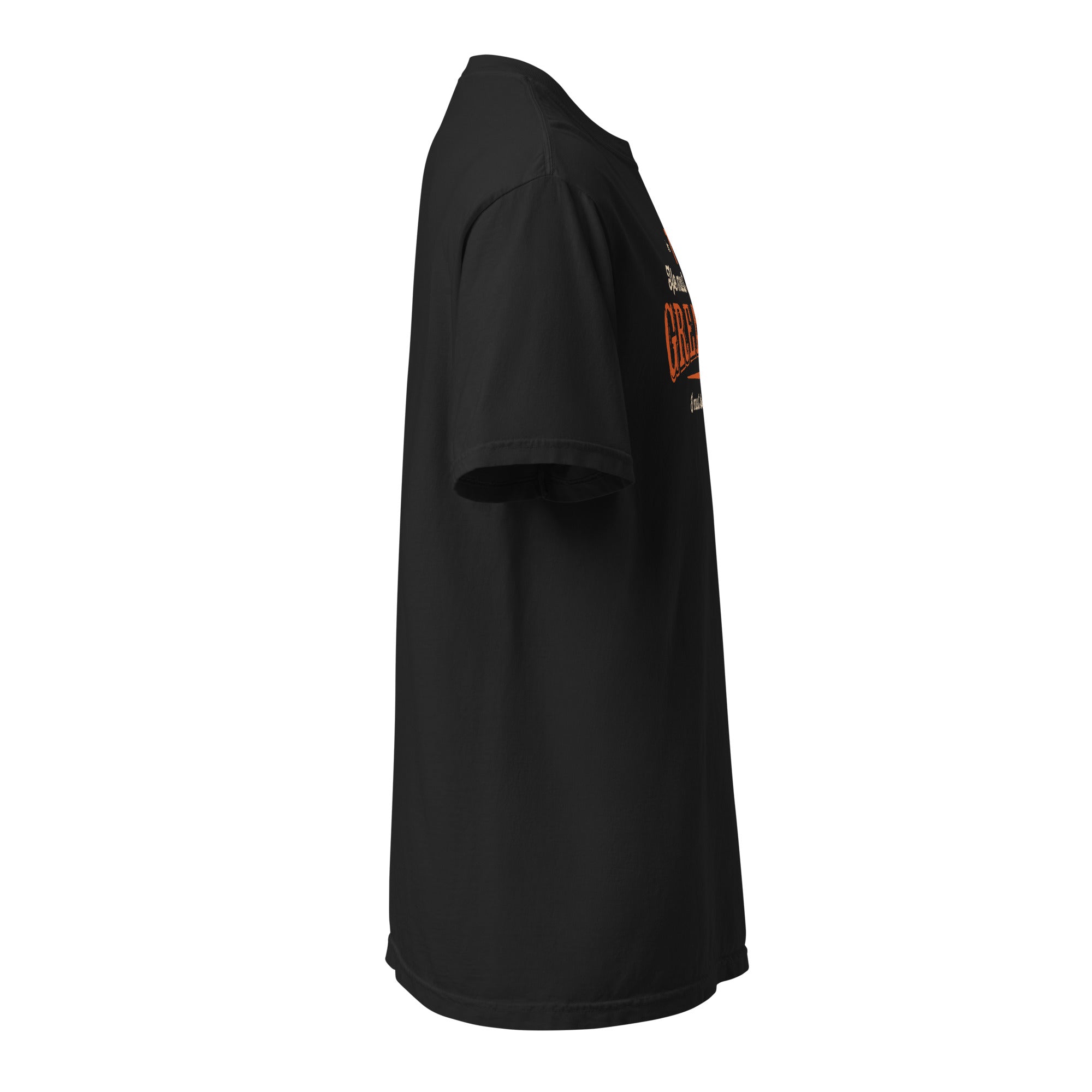 Image of He Must Become Greater Christian apparel black right side view — Entrusted to Him