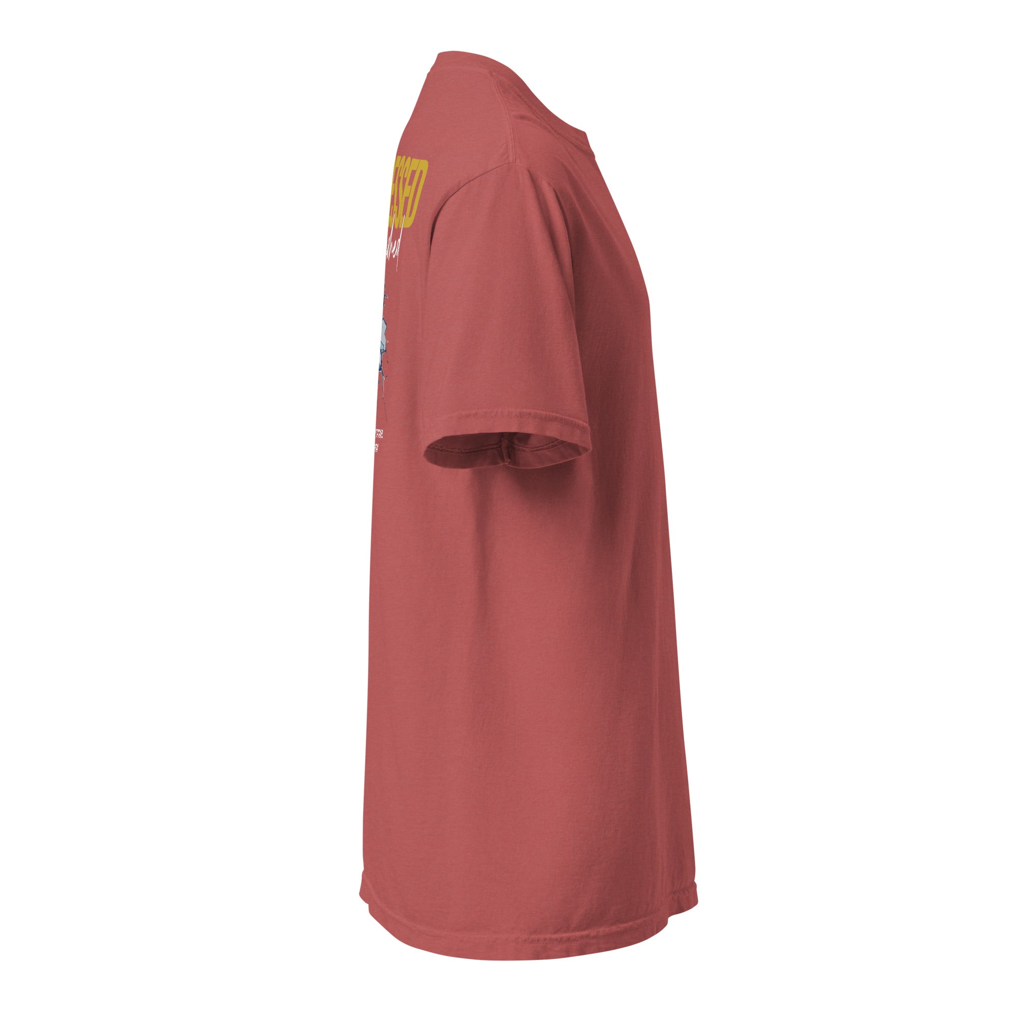 Image of Hard Pressed Christian t-shirt crimson right side view — Entrusted to Him