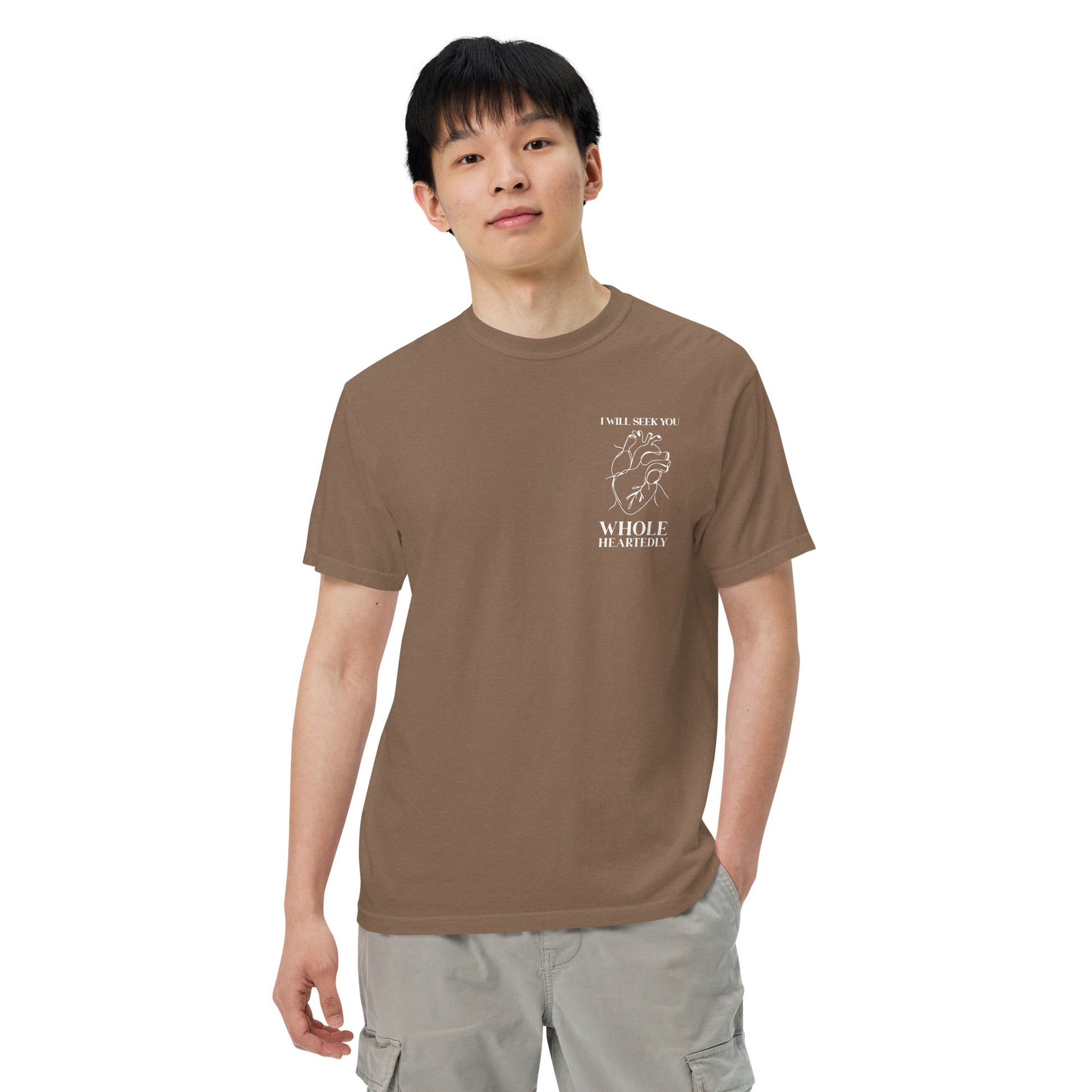 Wholeheartedly Christian t-shirt espresso front alternate view — Entrusted to Him