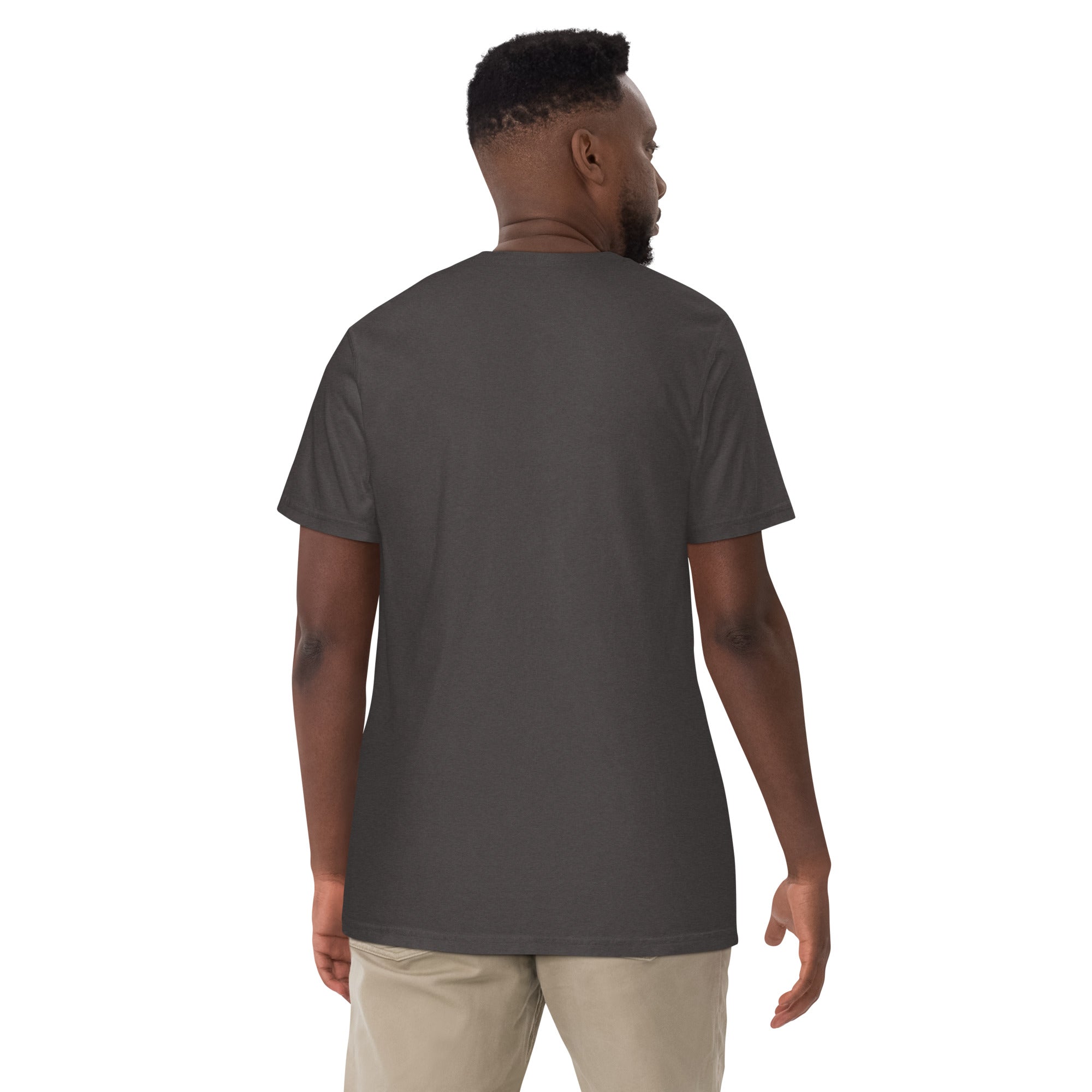 Image of Entrusted Est. 33AD Christian graphic tee graphite back view — Entrusted to Him