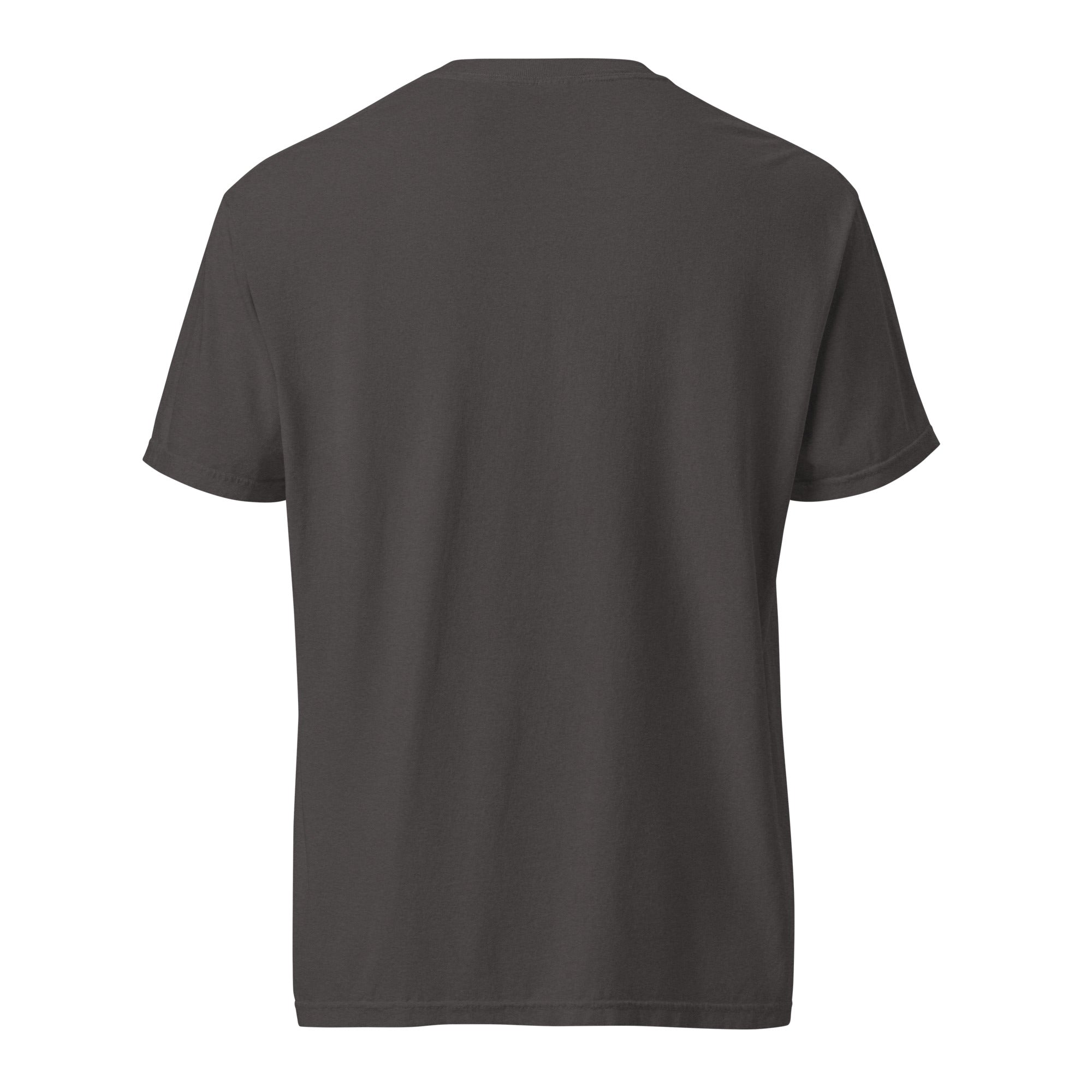 Image of Entrusted Est. 33AD Christian t-shirts for men graphite back detail view — Entrusted to Him