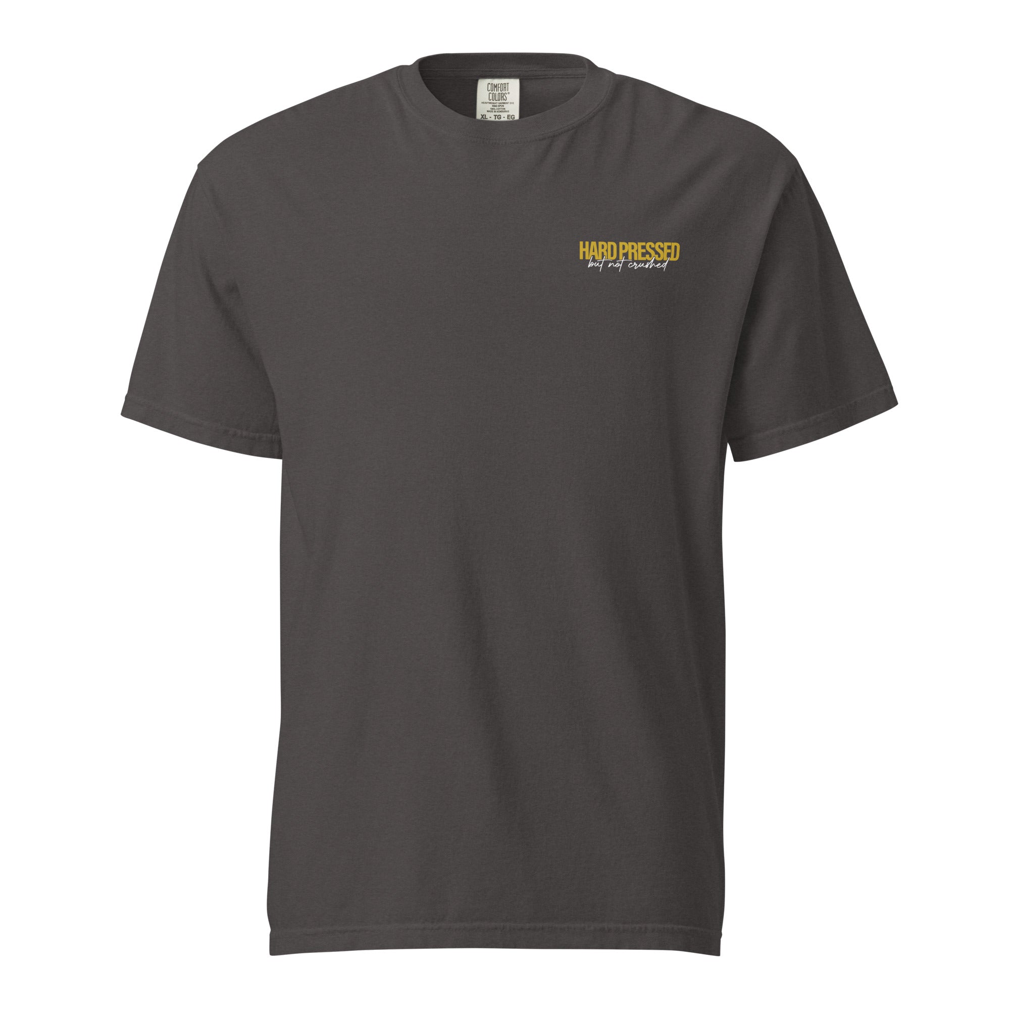 Image of Hard Pressed Jesus shirt graphite front view — Entrusted to Him