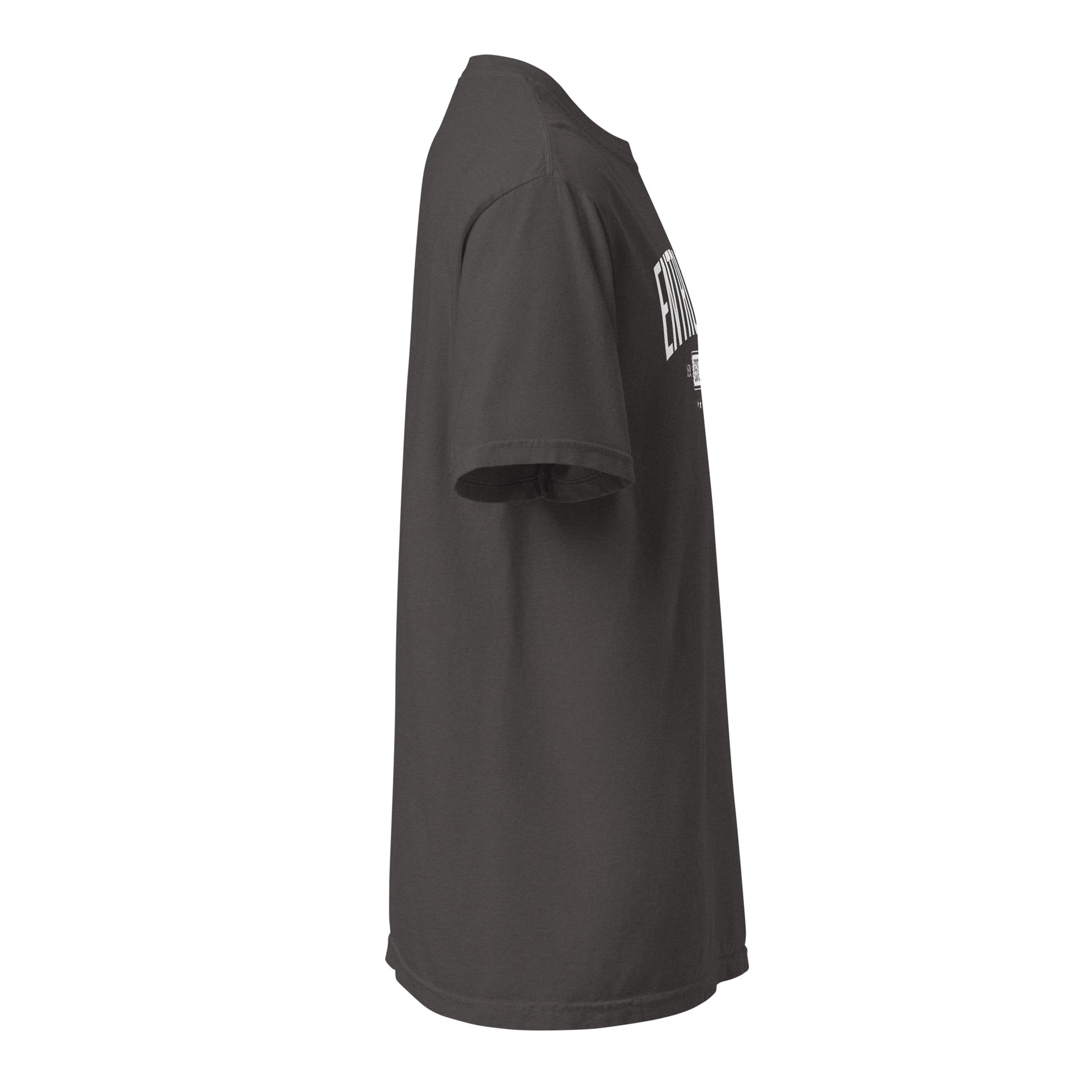 Entrusted Est. 33AD Christian clothing graphite right side view — Entrusted to Him