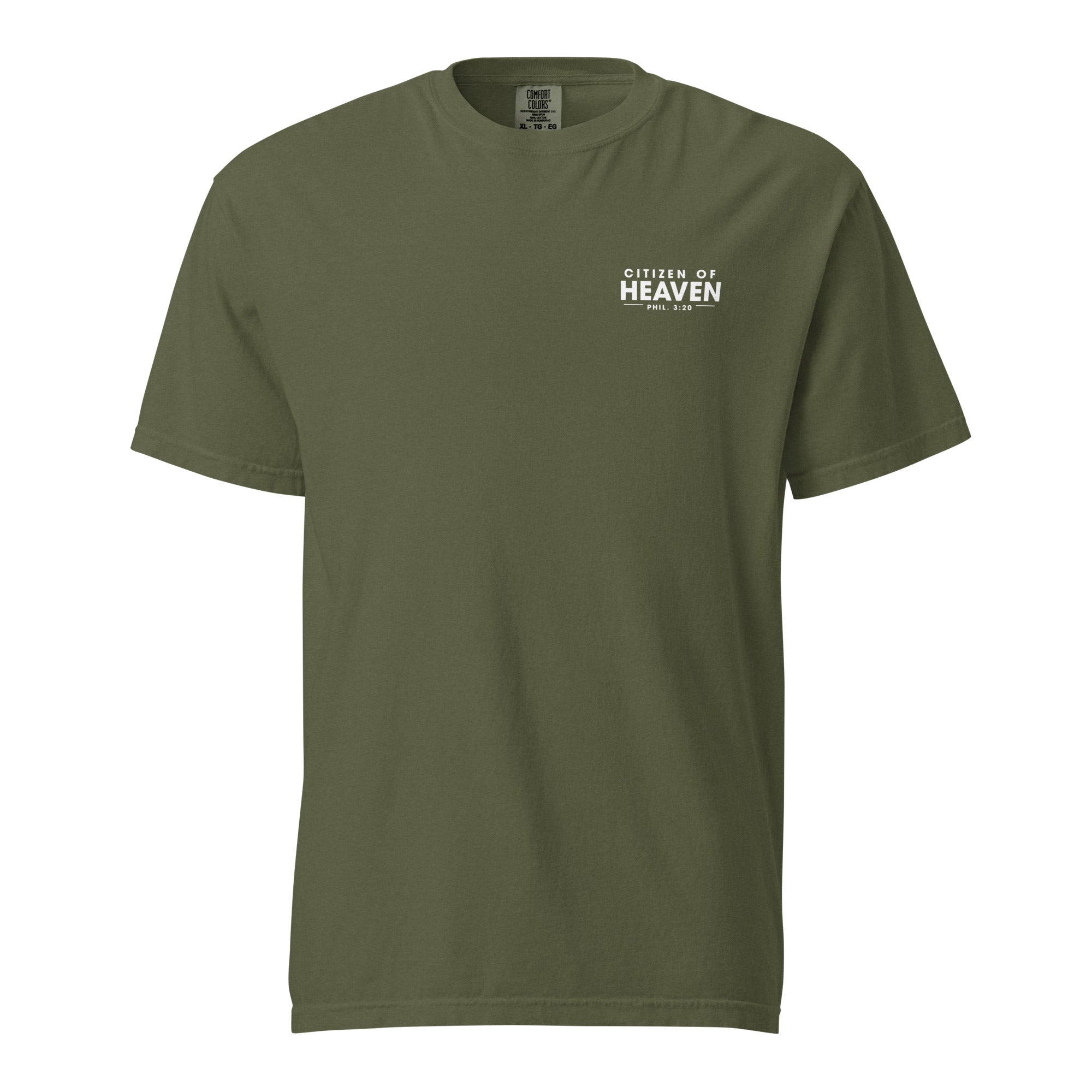 Image of Citizen of Heaven Jesus shirt hemp front view — Entrusted to Him
